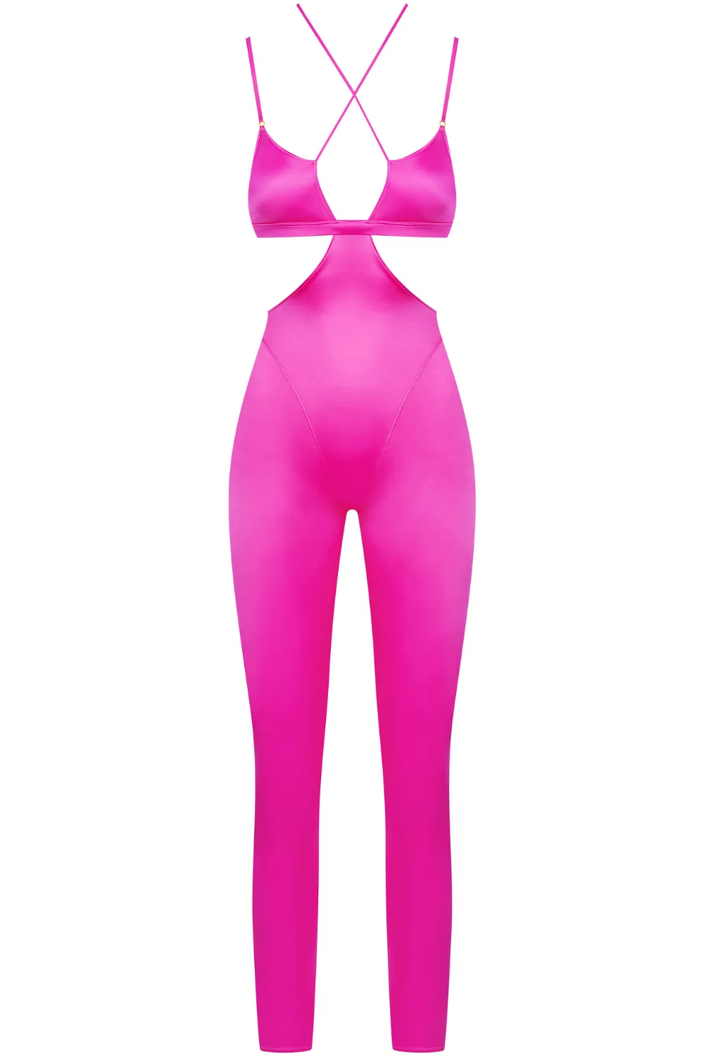 French Kiss Strap Catsuit Pink