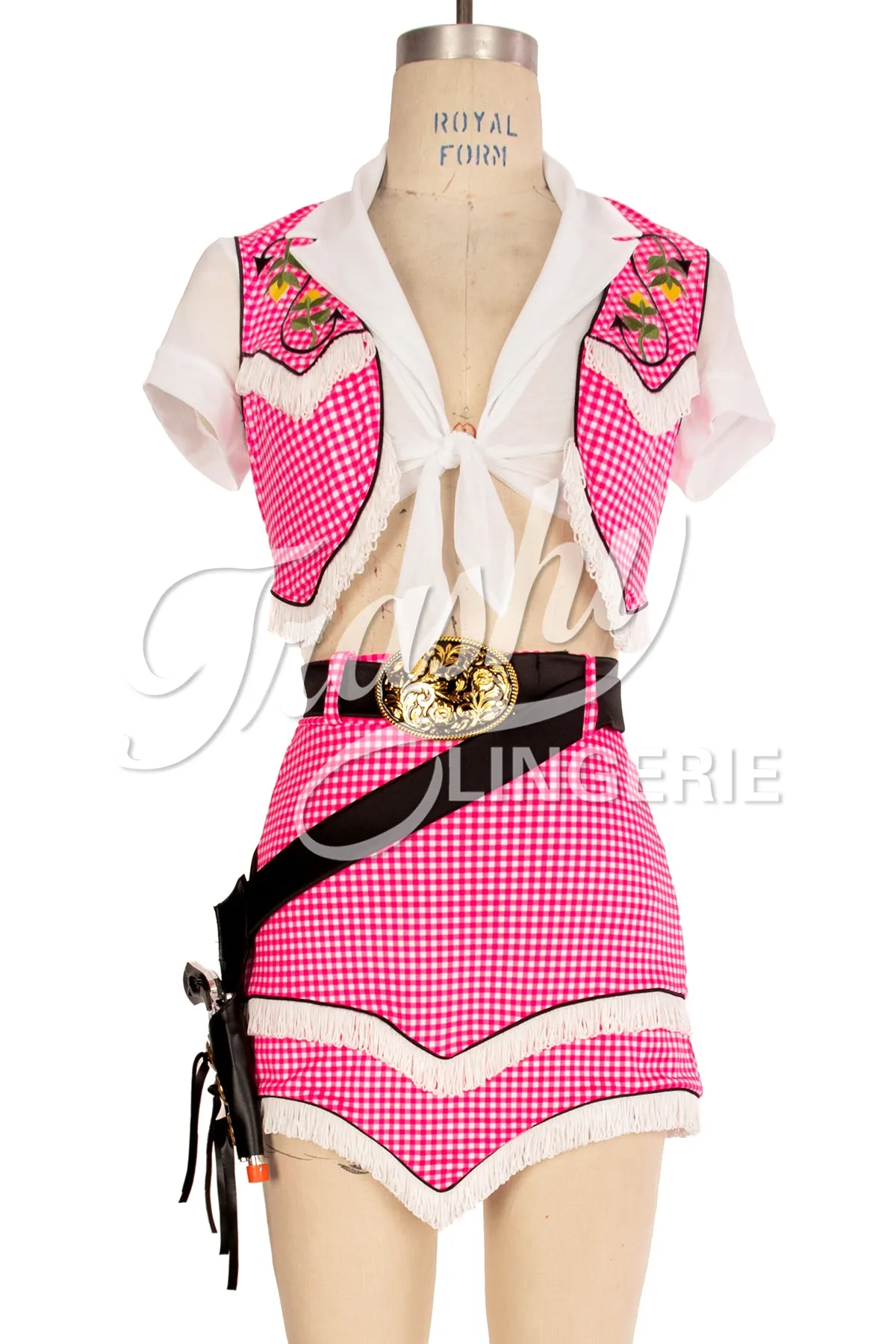 Gingham Rose Cowgirl Belt