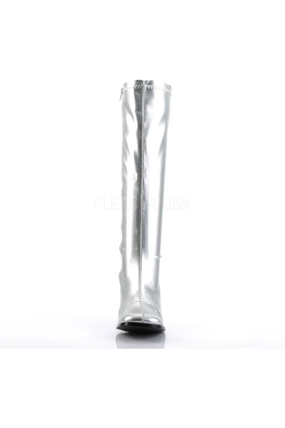 GOGO-300 Go Go Boot | Silver Faux Leather