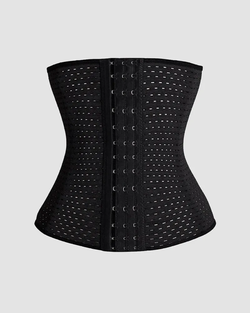 Hollow Plastic Belt Three-Breasted Corset