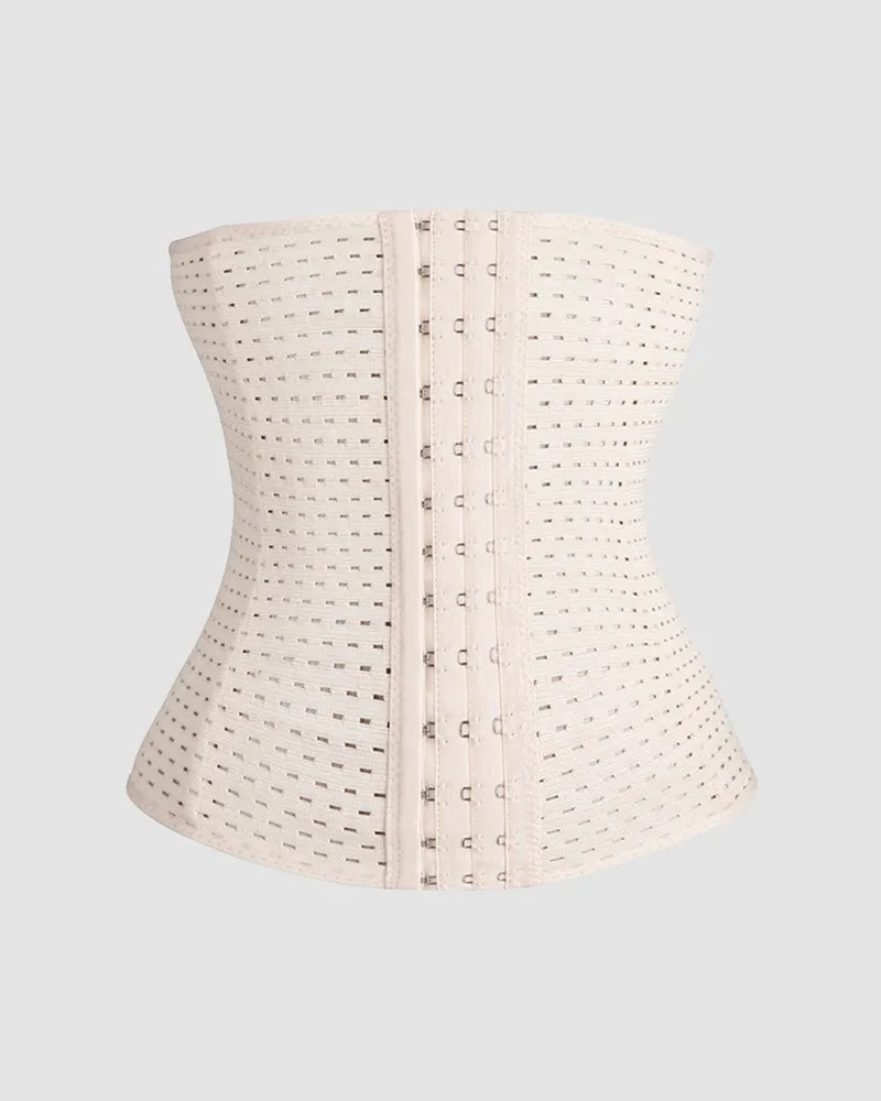 Hollow Plastic Belt Three-Breasted Corset
