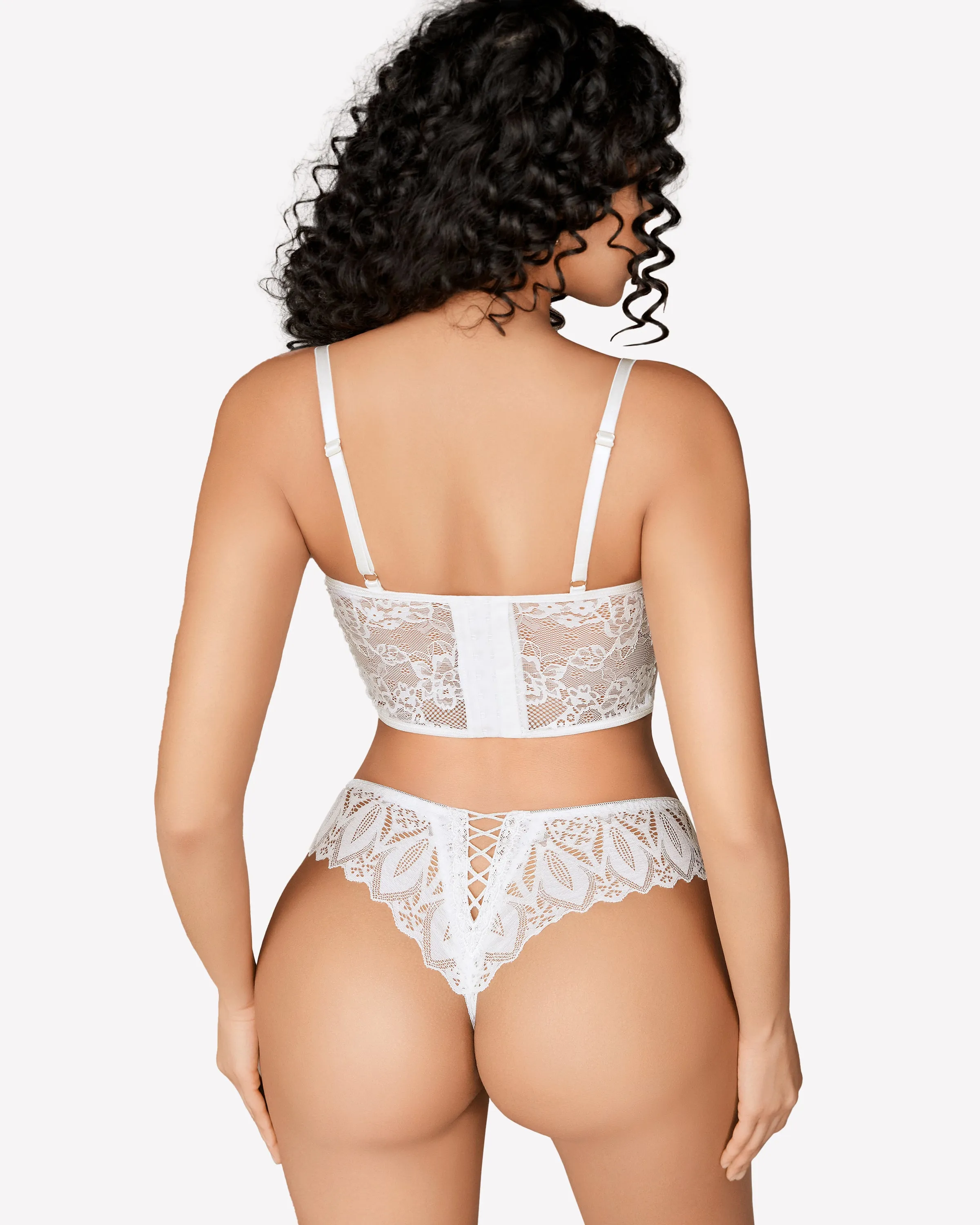 Lace Cross Back Cheeky Thongs