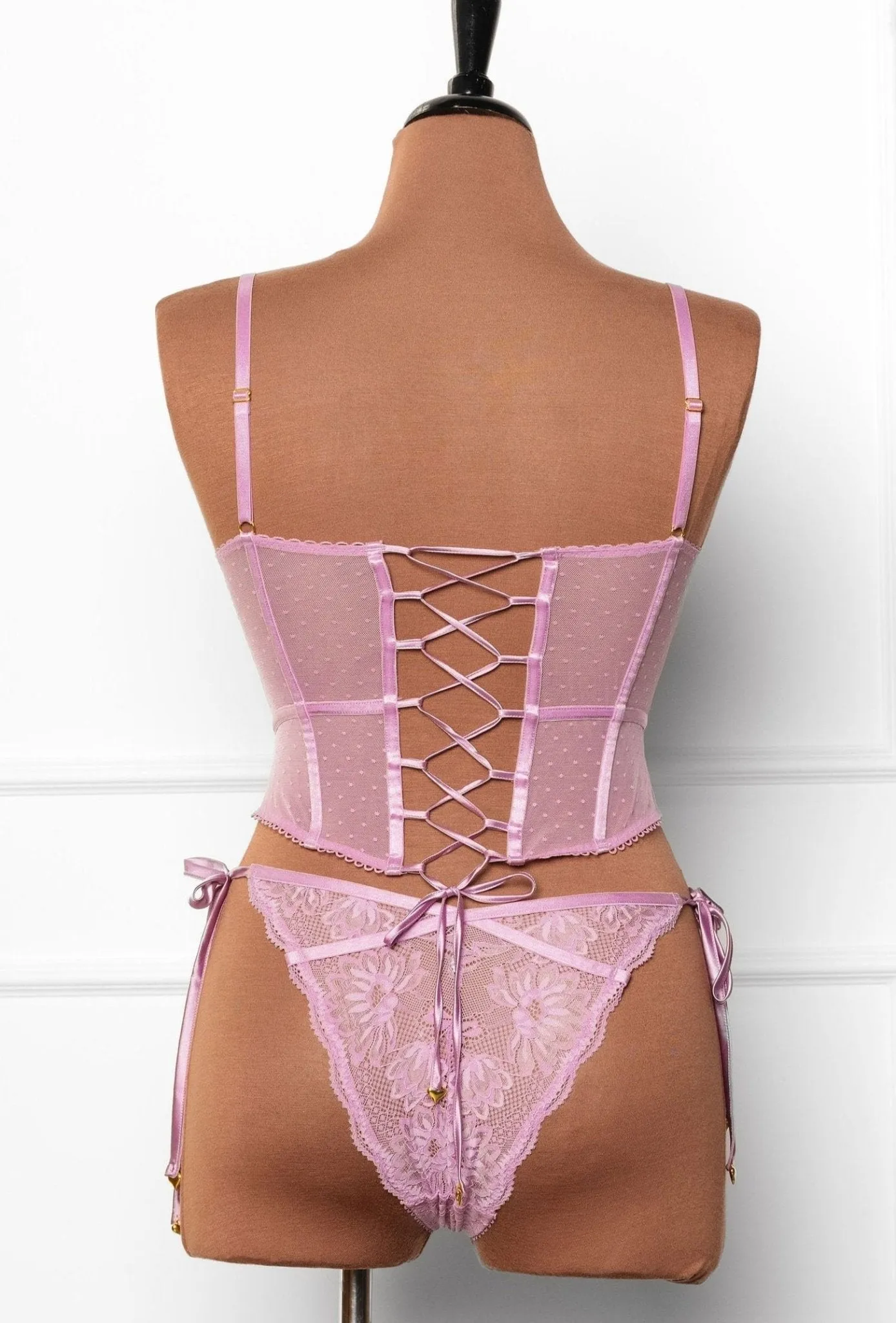 Lace-Up Underwire Corset - Lilac