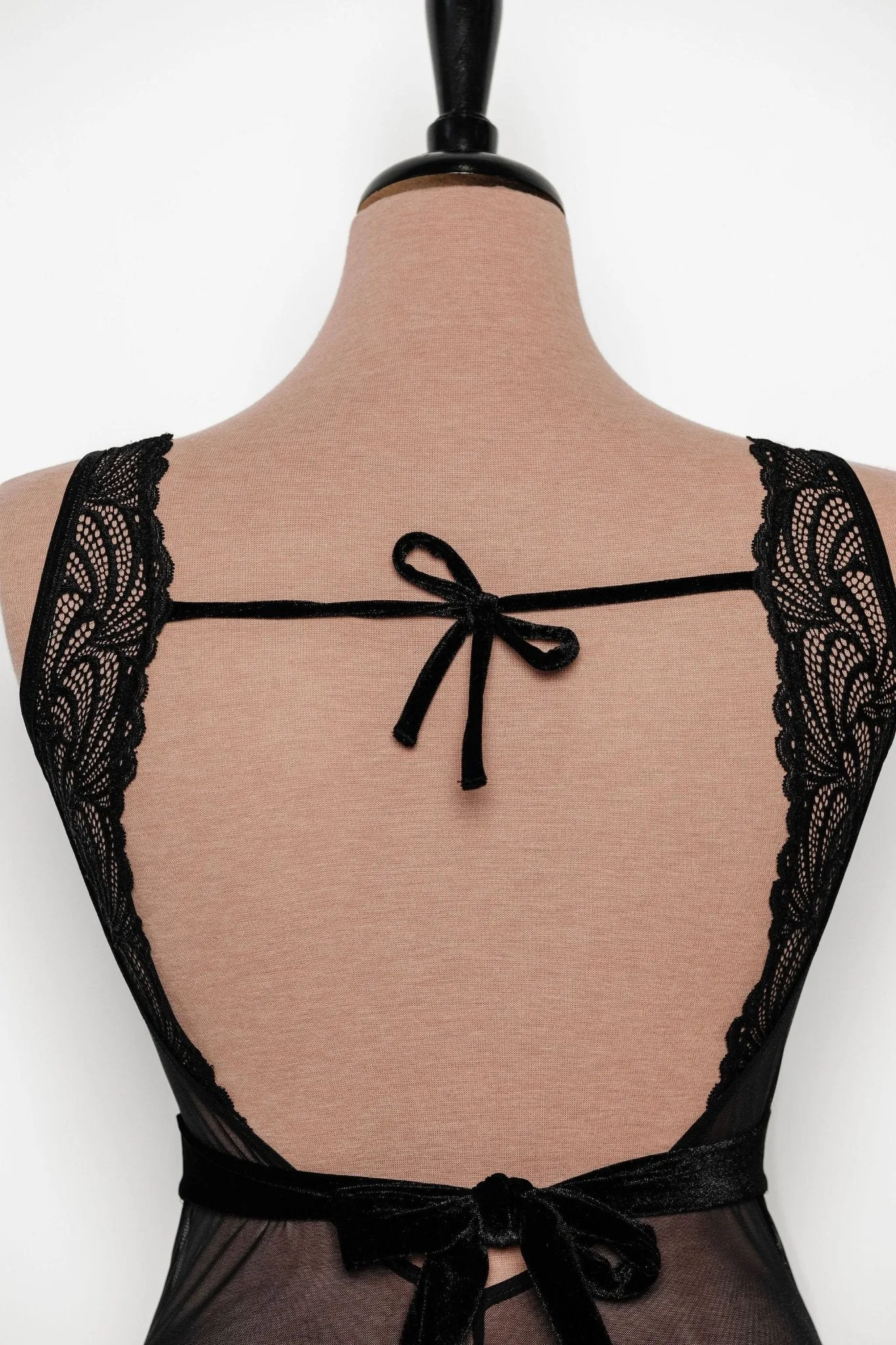 Lacy Plunge Teddy - Black