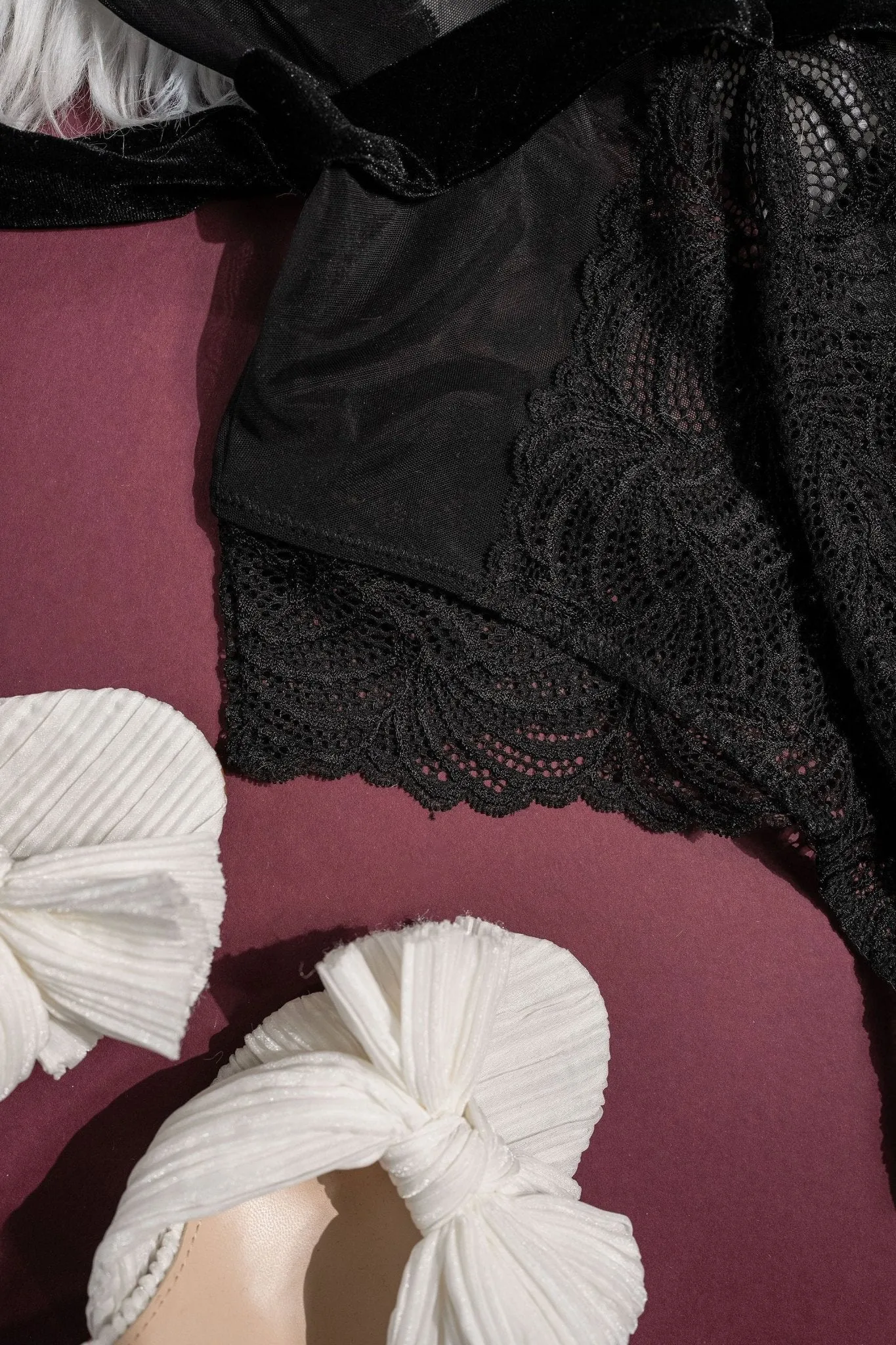 Lacy Plunge Teddy - Black