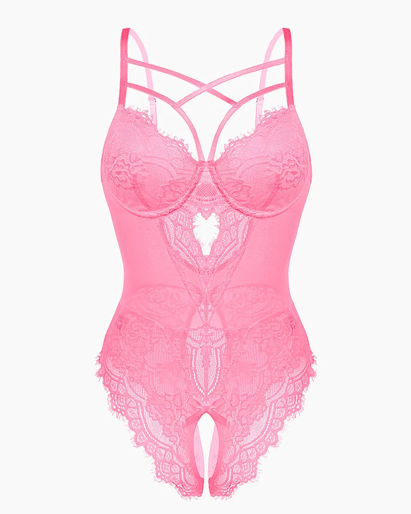 Leopard Lace Harness Bodysuit