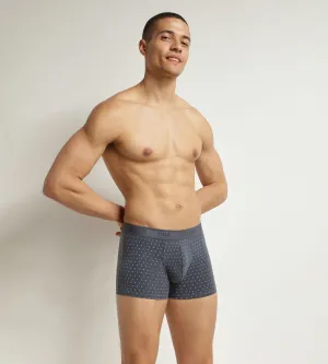 Men's stretch cotton boxer shorts in lavender with polka dots Dim Fancy