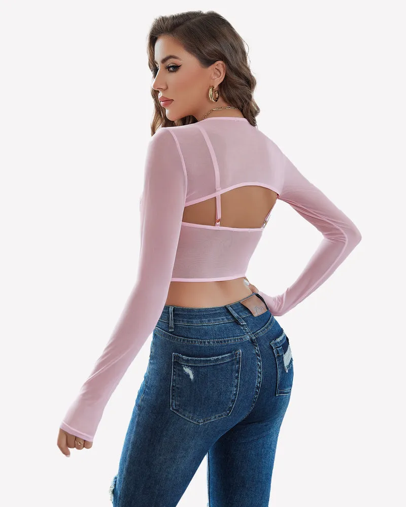 Mesh Crop Top 2 Pieces Sets