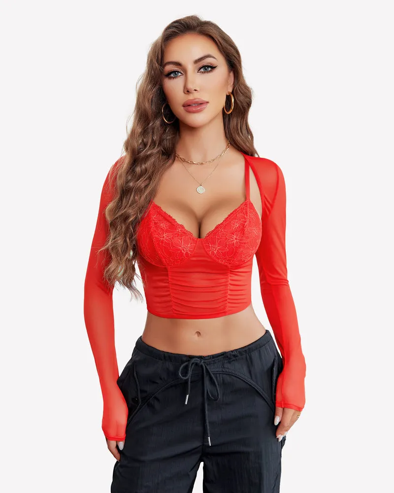 Mesh Crop Top 2 Pieces Sets