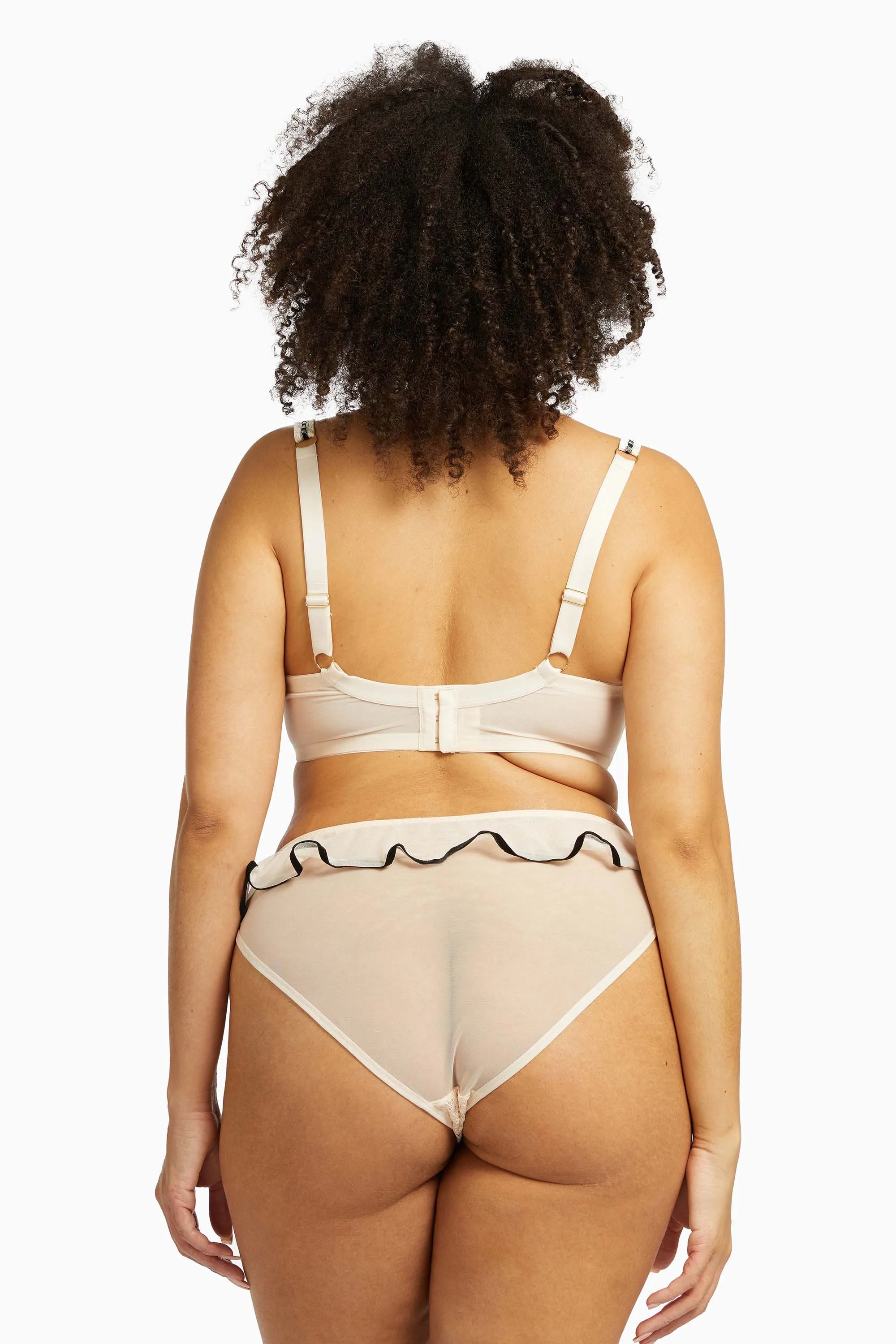 Monica Ribbon Slot Lace Bra Peach