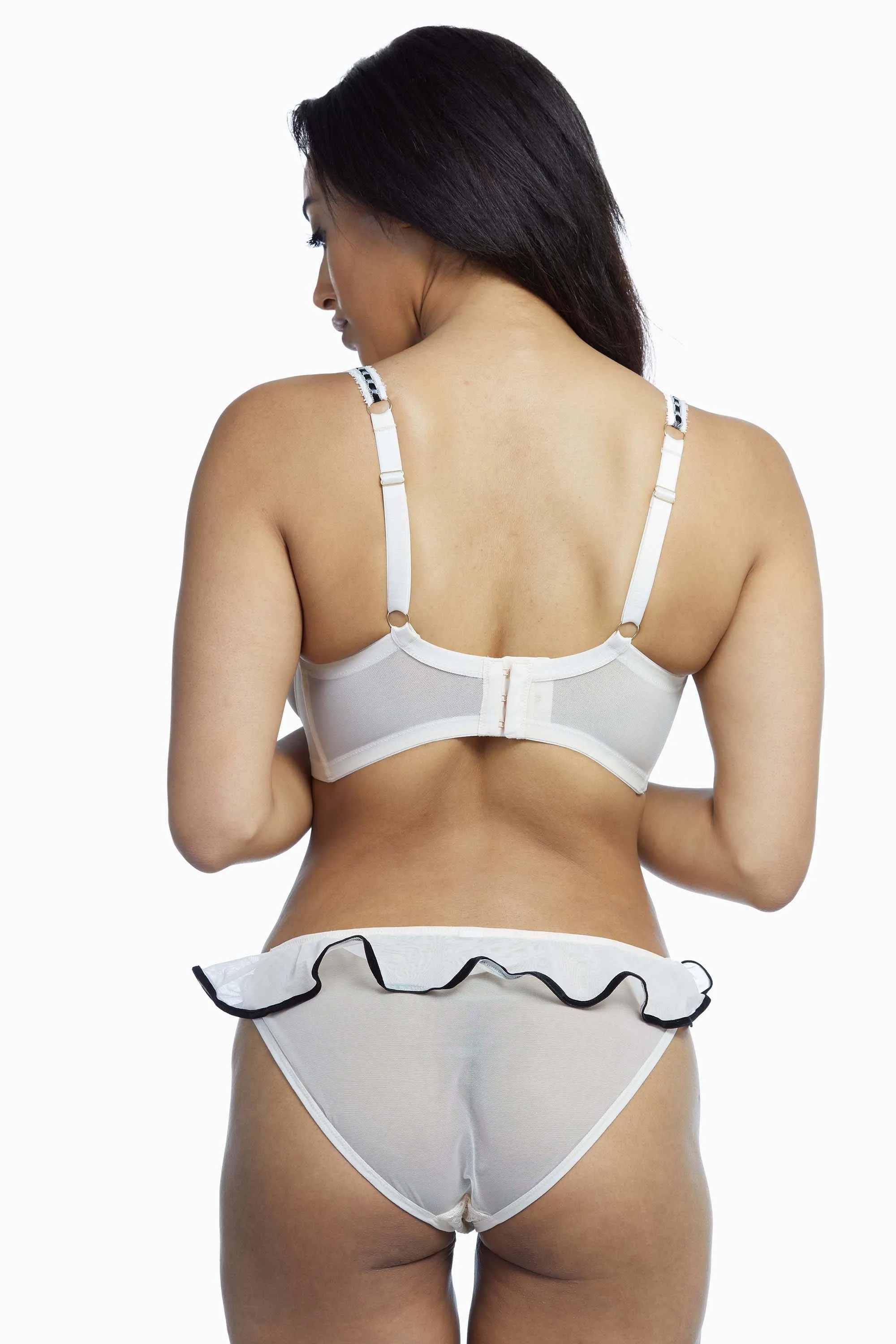 Monica Ribbon Slot Lace Bra Peach