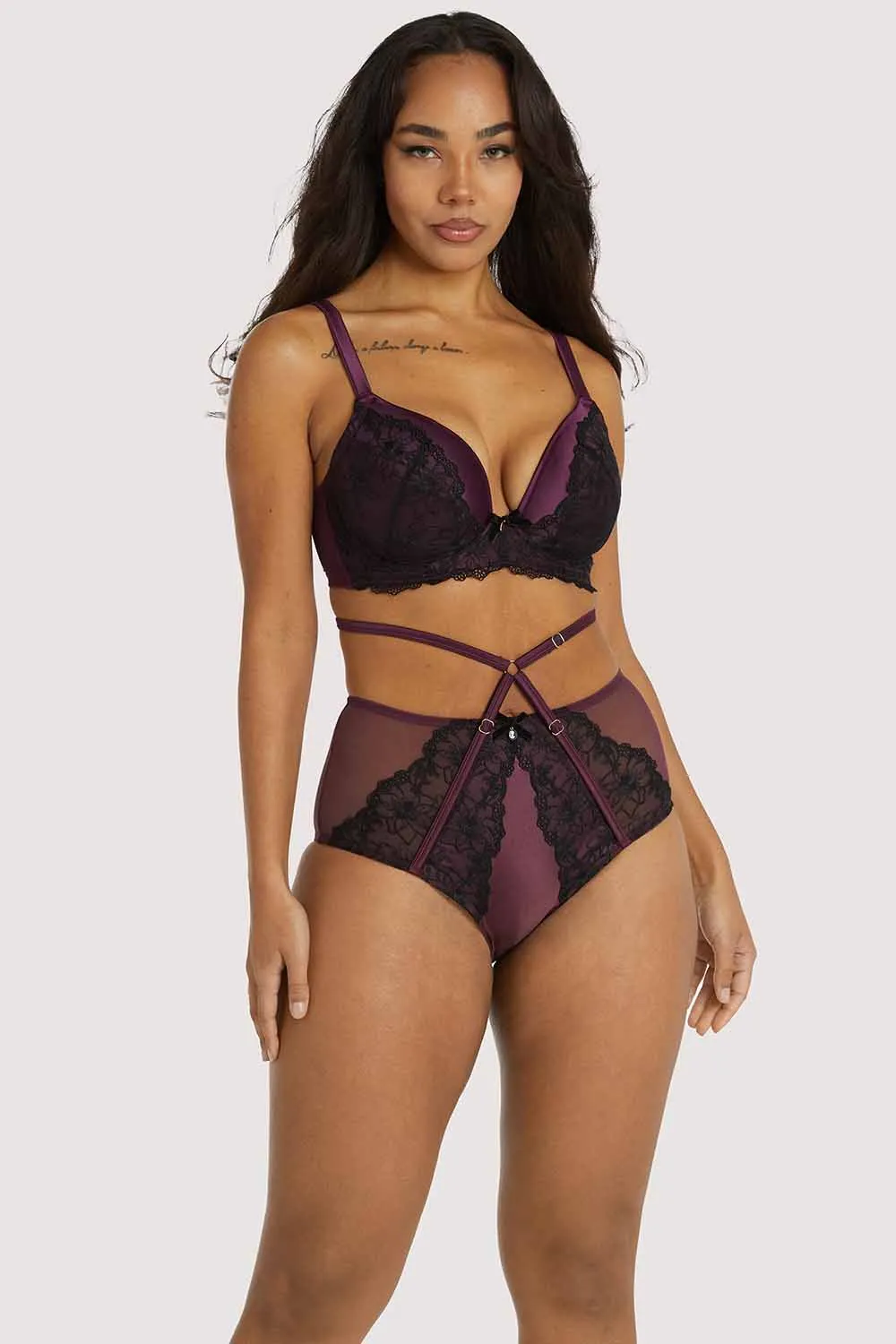Muriel Purple High Waist Brief