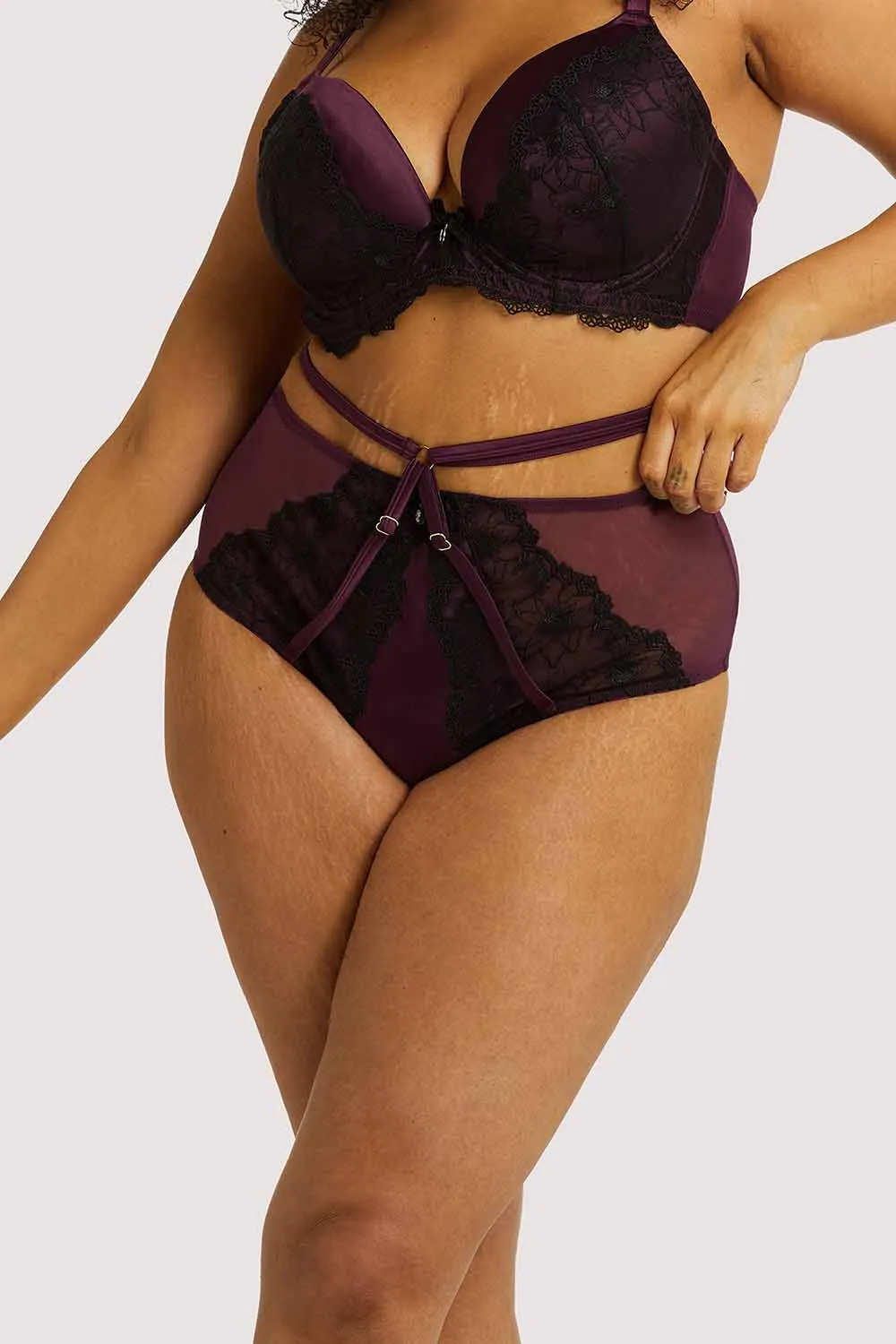 Muriel Purple High Waist Brief