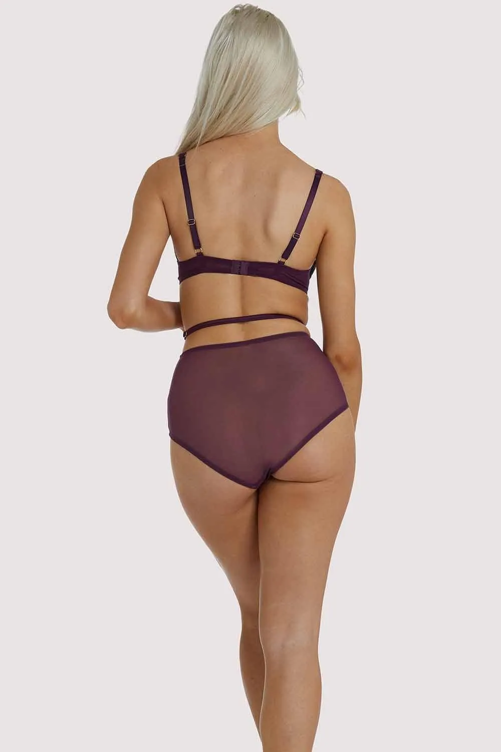 Muriel Purple Lace Quarter Cup Bra