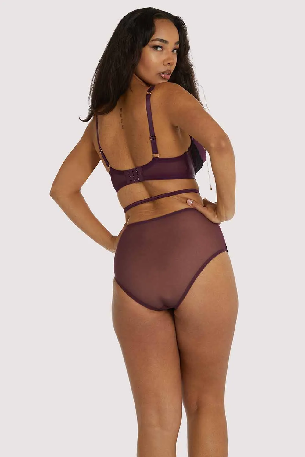 Muriel Purple Lace Quarter Cup Bra