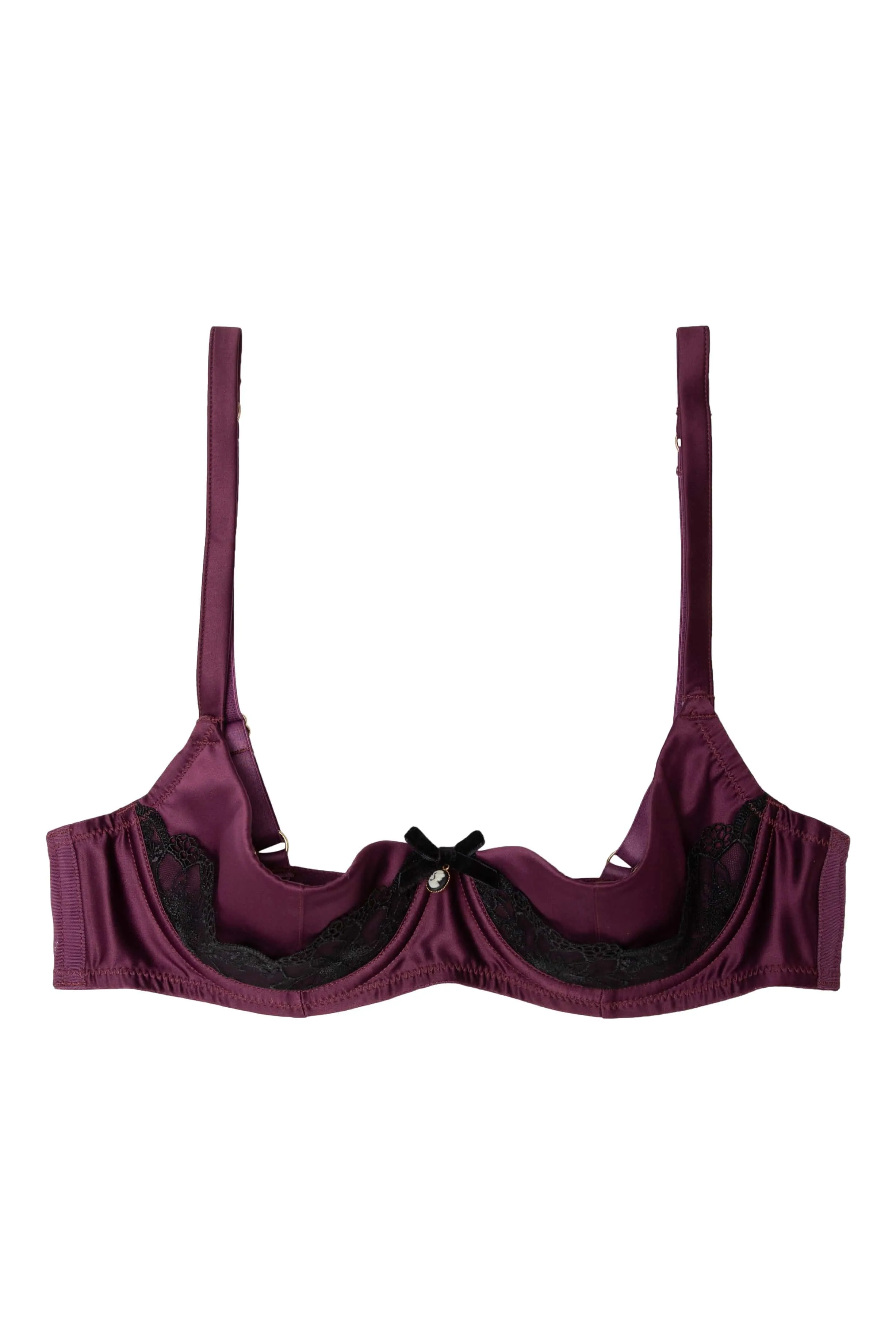 Muriel Purple Lace Quarter Cup Bra