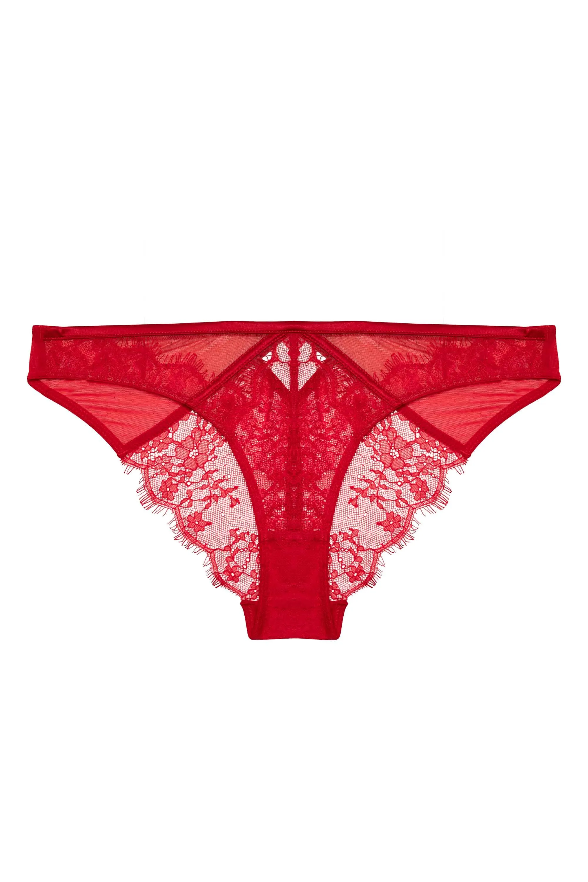 Natalia Red Eyelash Lace Brief