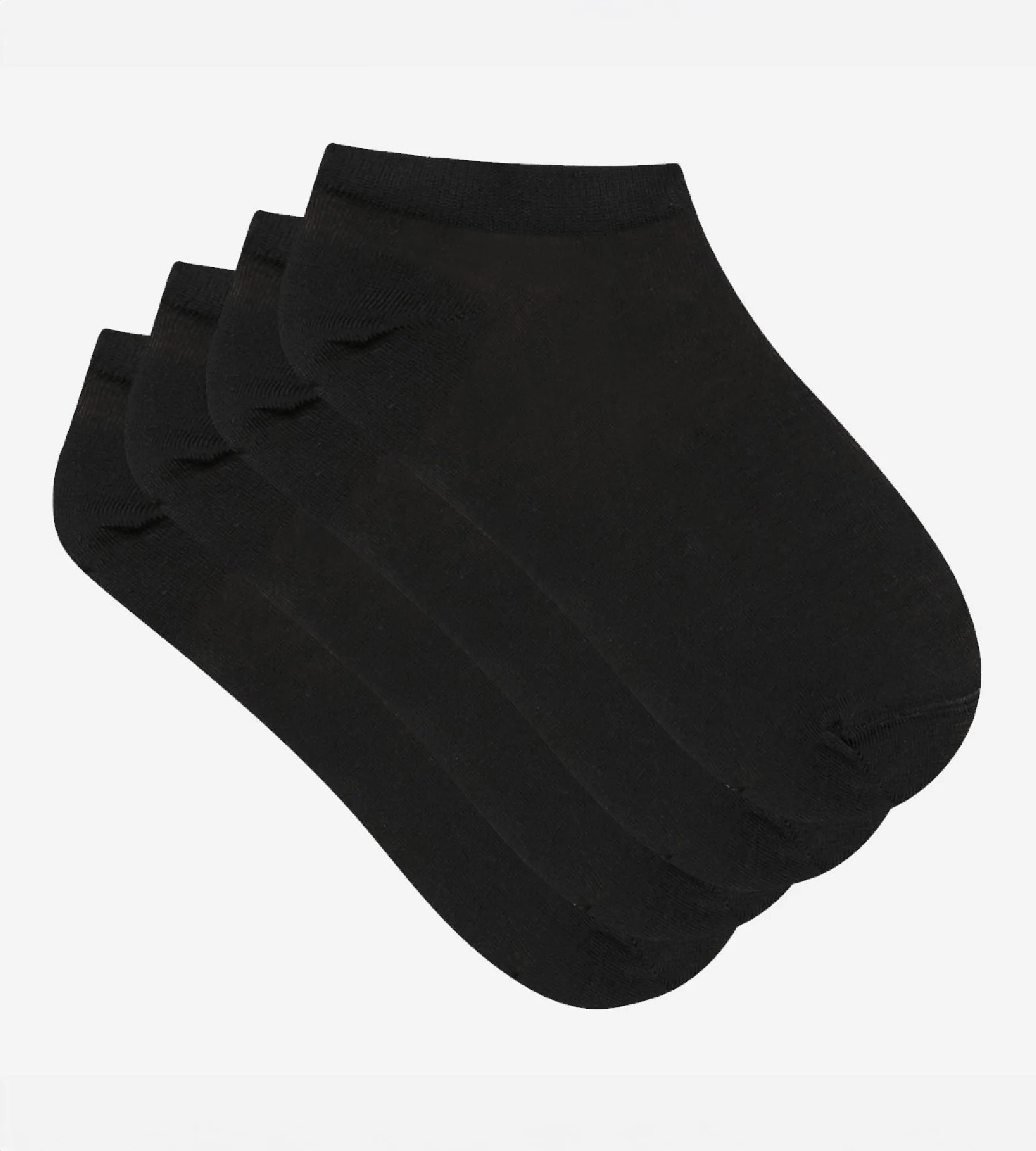 Pack of 2 pairs of black Light Coton invisible sock liners for women