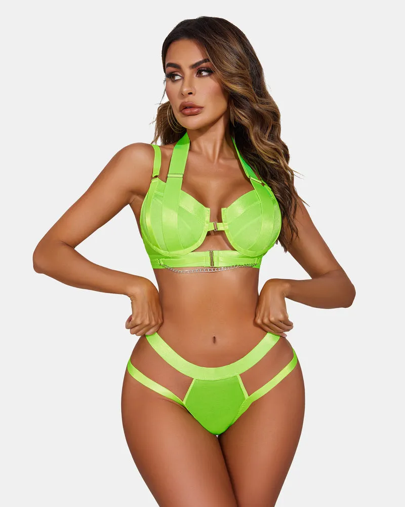 Push Up Bra Garter Set with Chain (DE Only)