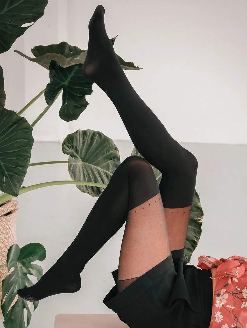 Rachel Over-The-Knee Dotted Line Tights - Online Exclusive