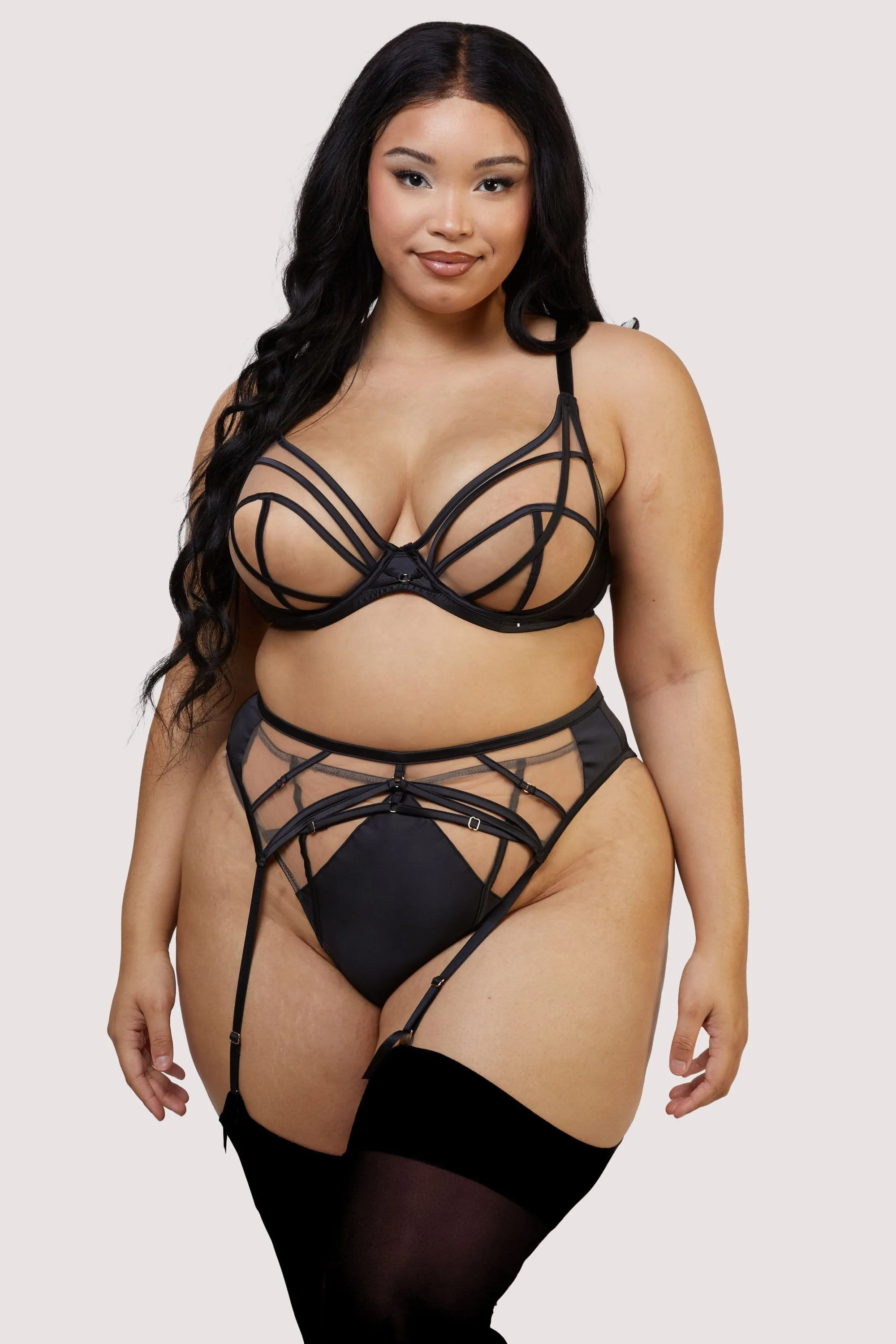 Ramona Black Mesh Set