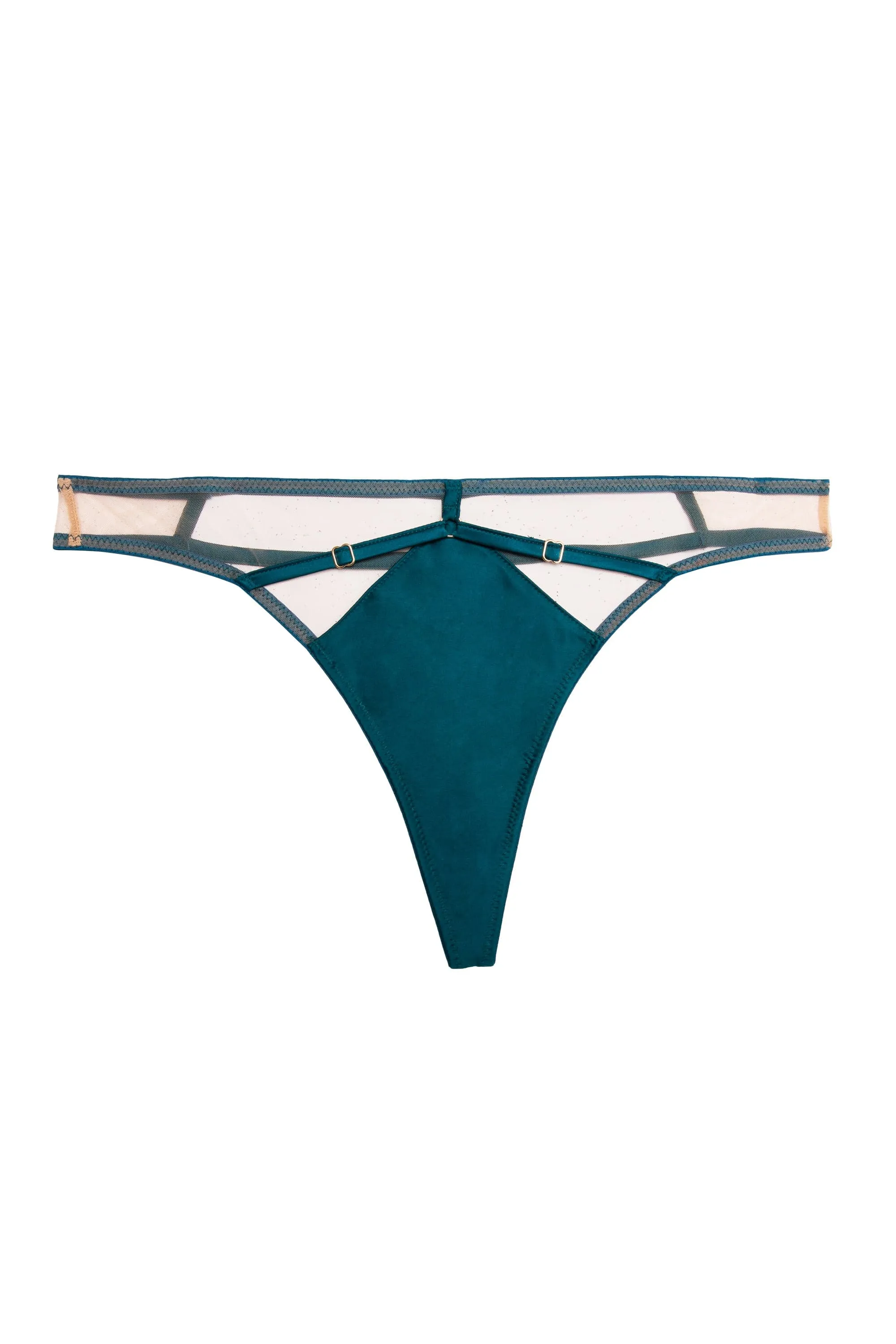 Ramona Teal Caged Open Back Thong