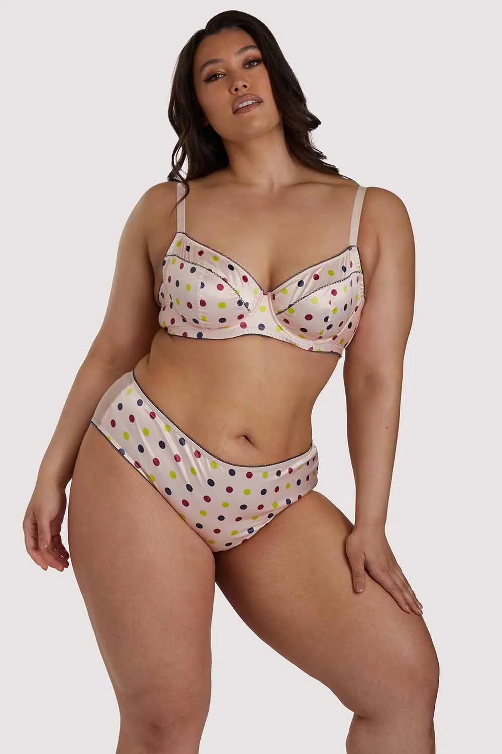Rowswell Polka Dot Peach Bra