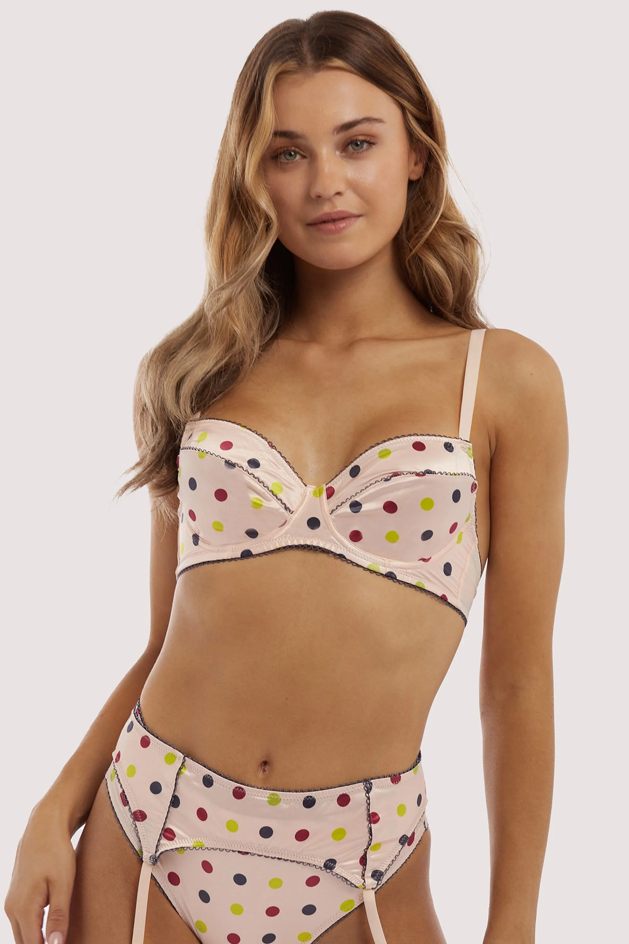 Rowswell Polka Dot Peach Bra