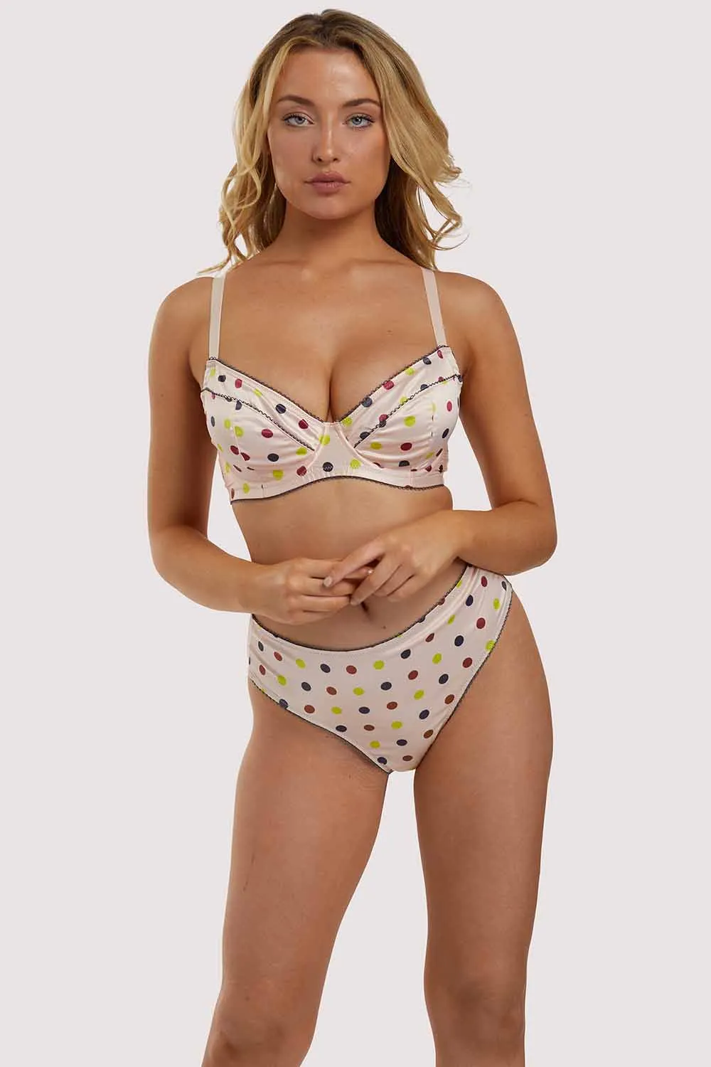 Rowswell Polka Dot Peach Bra