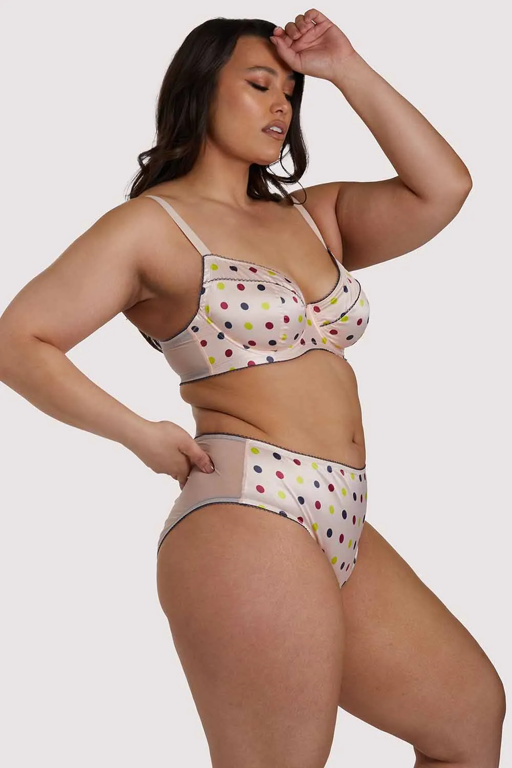 Rowswell Polka Dot Peach Bra