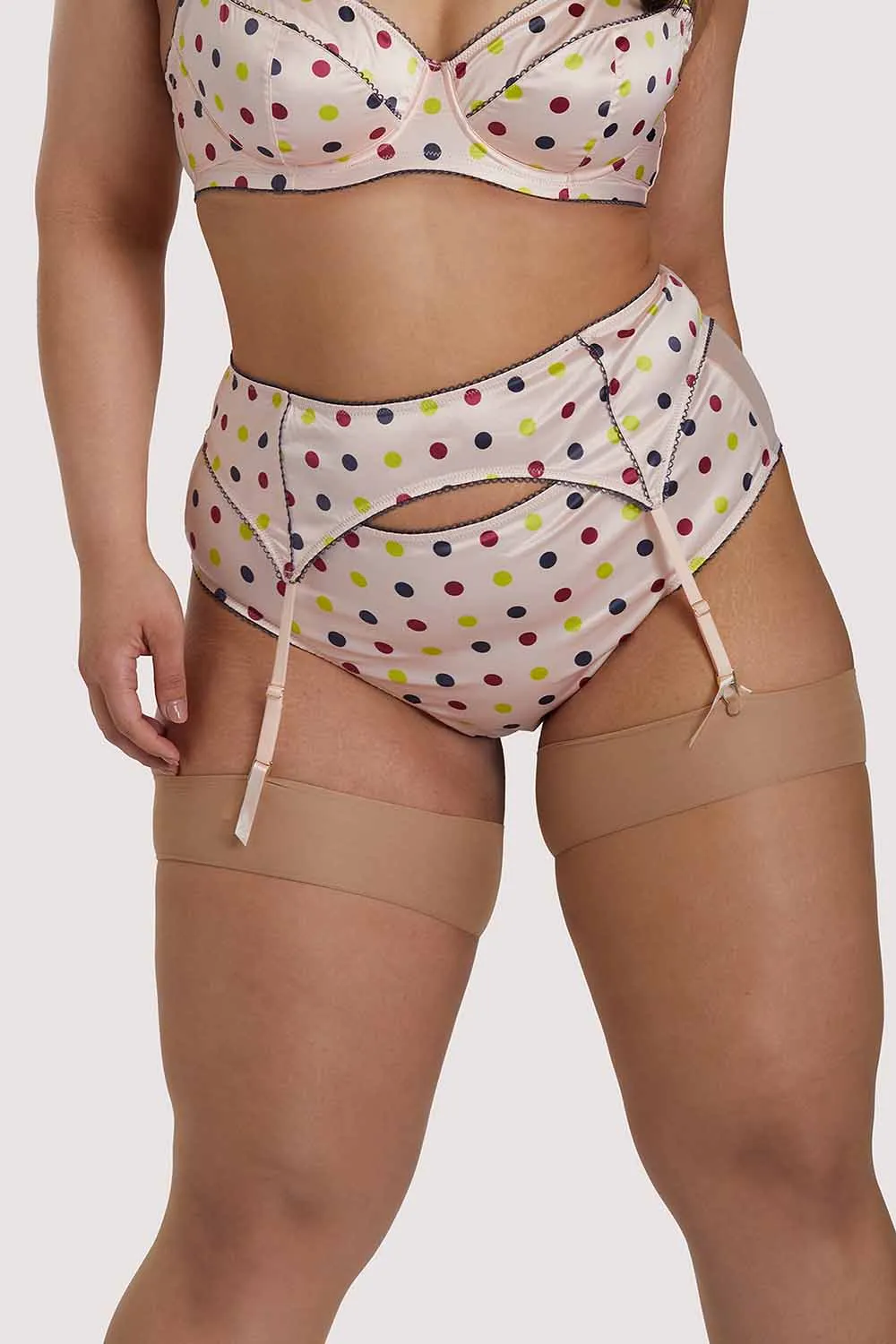 Rowswell x PP polka Dot Peach Suspender