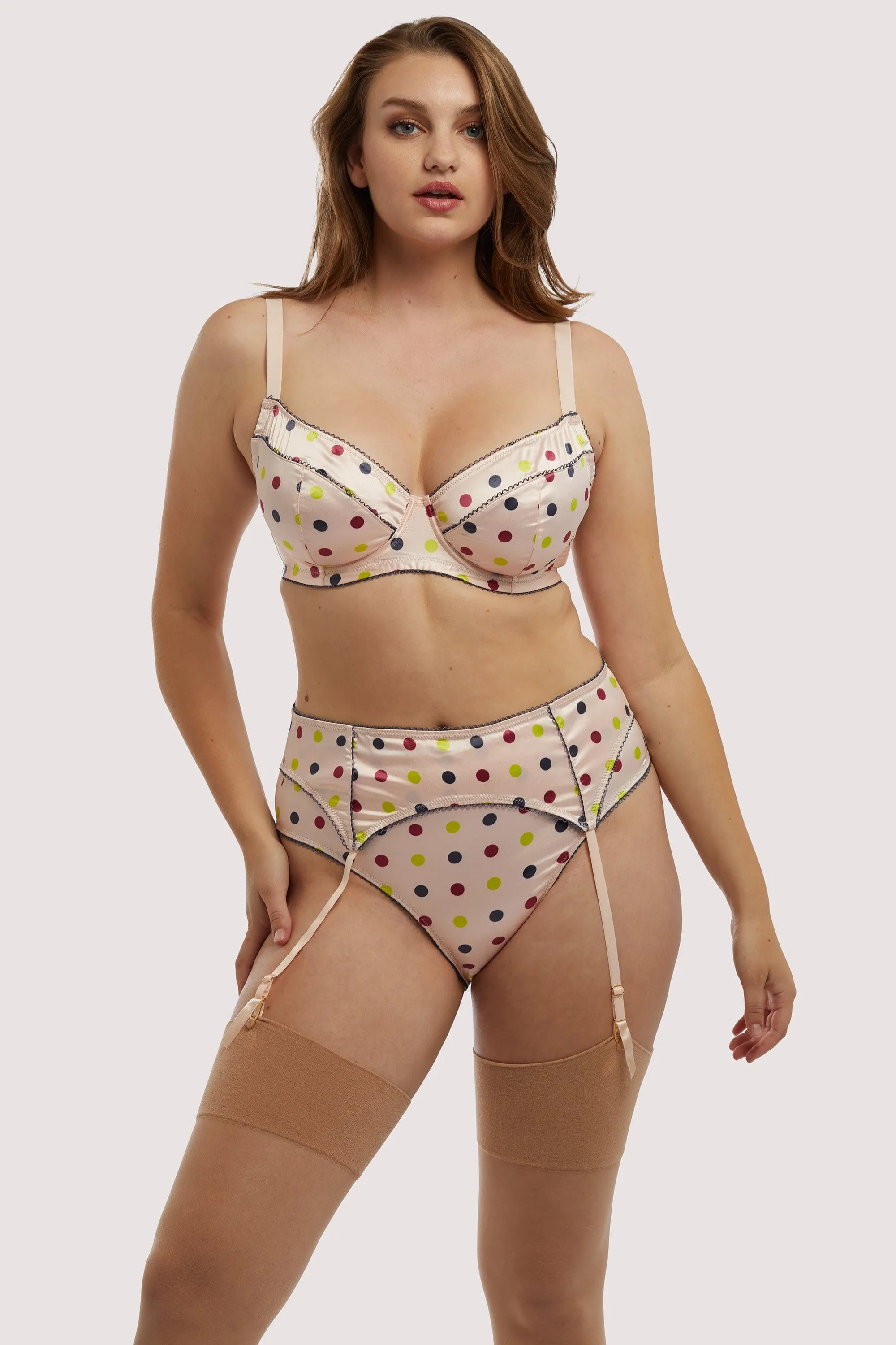 Rowswell x PP polka Dot Peach Suspender