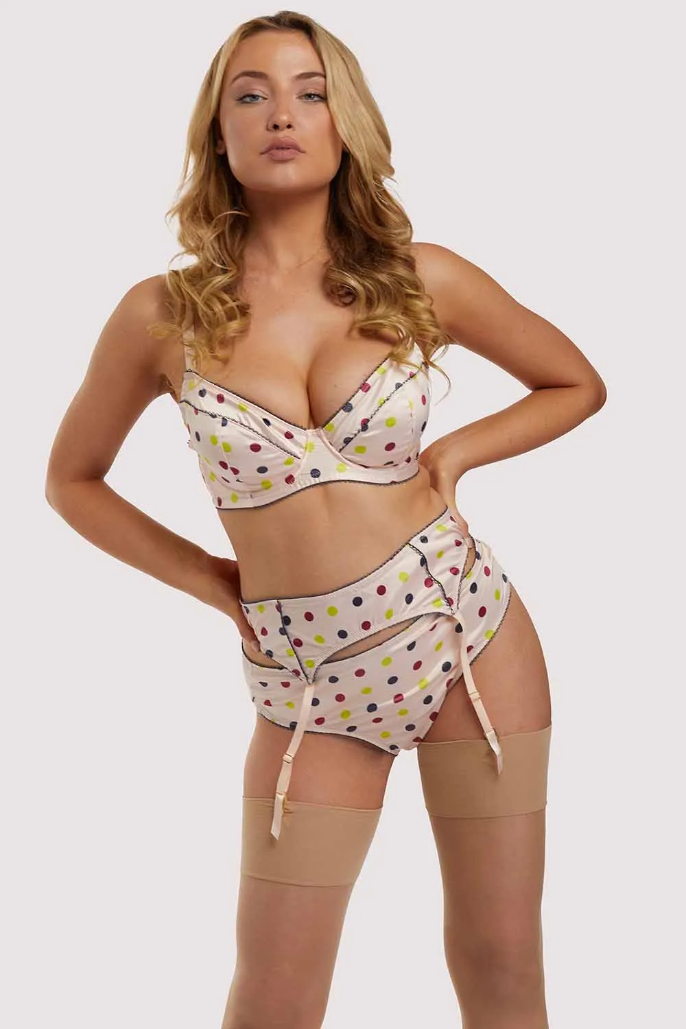 Rowswell x PP polka Dot Peach Suspender