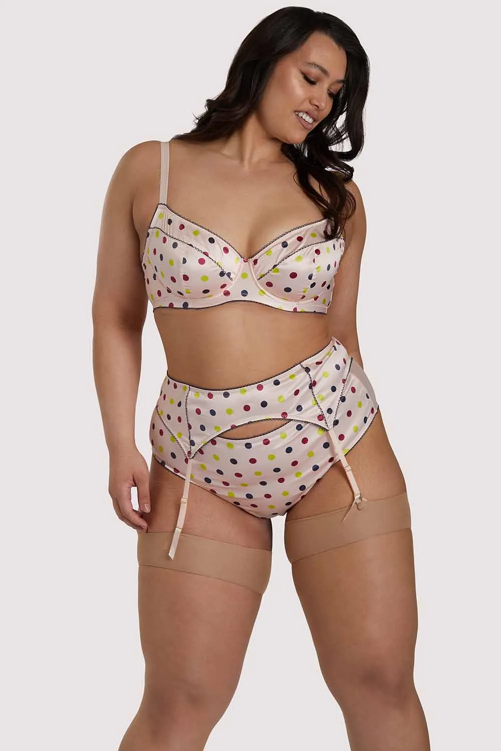 Rowswell x PP polka Dot Peach Suspender