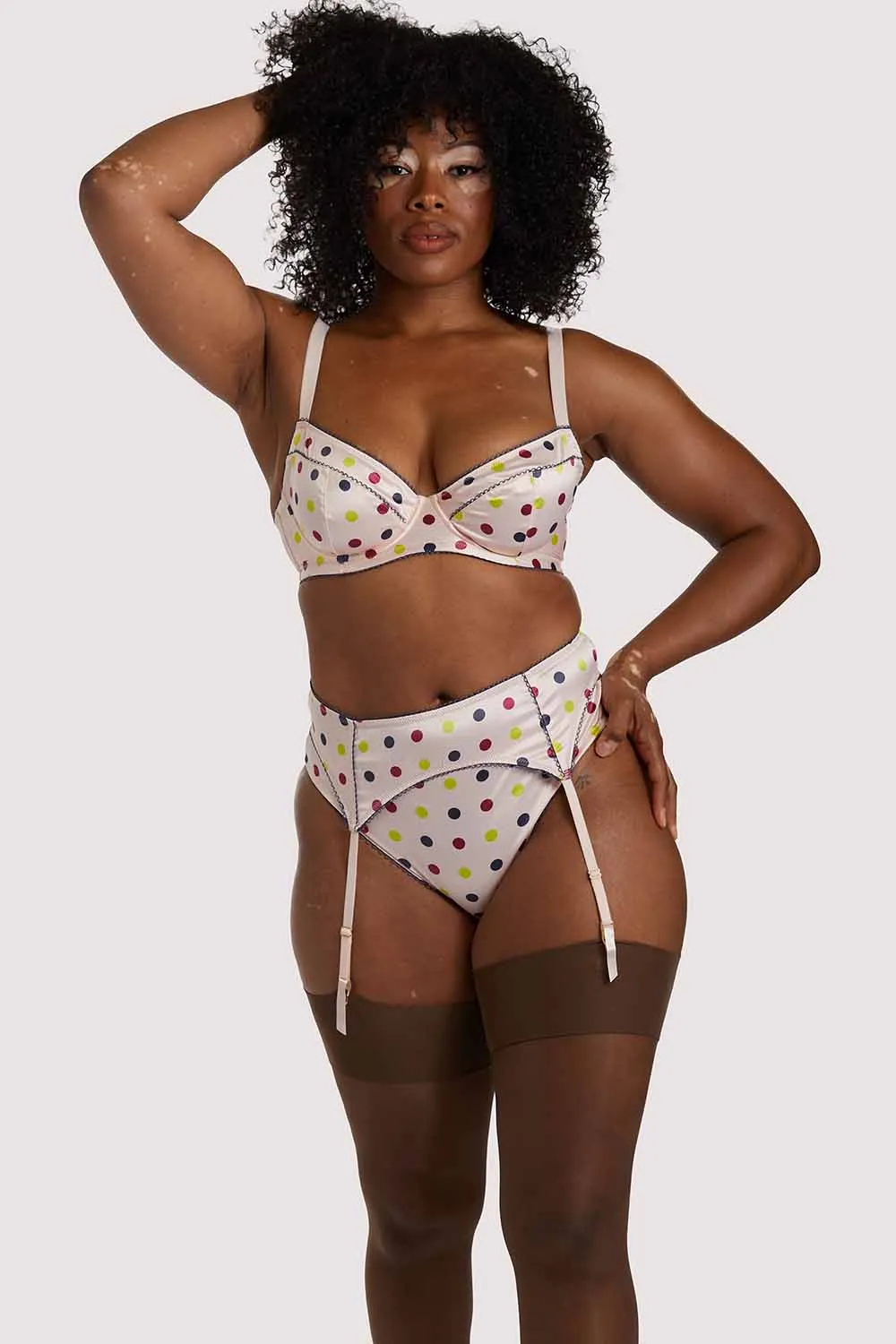 Rowswell x PP polka Dot Peach Suspender