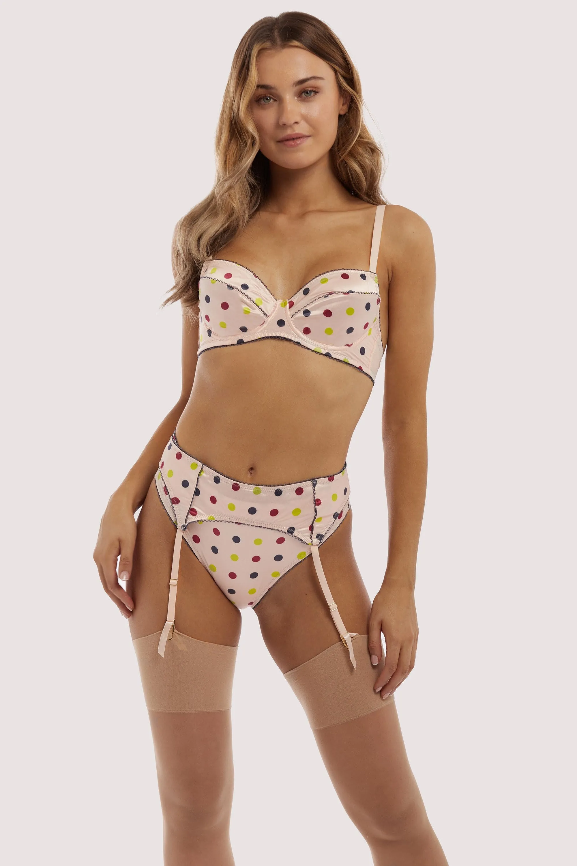 Rowswell x PP polka Dot Peach Suspender