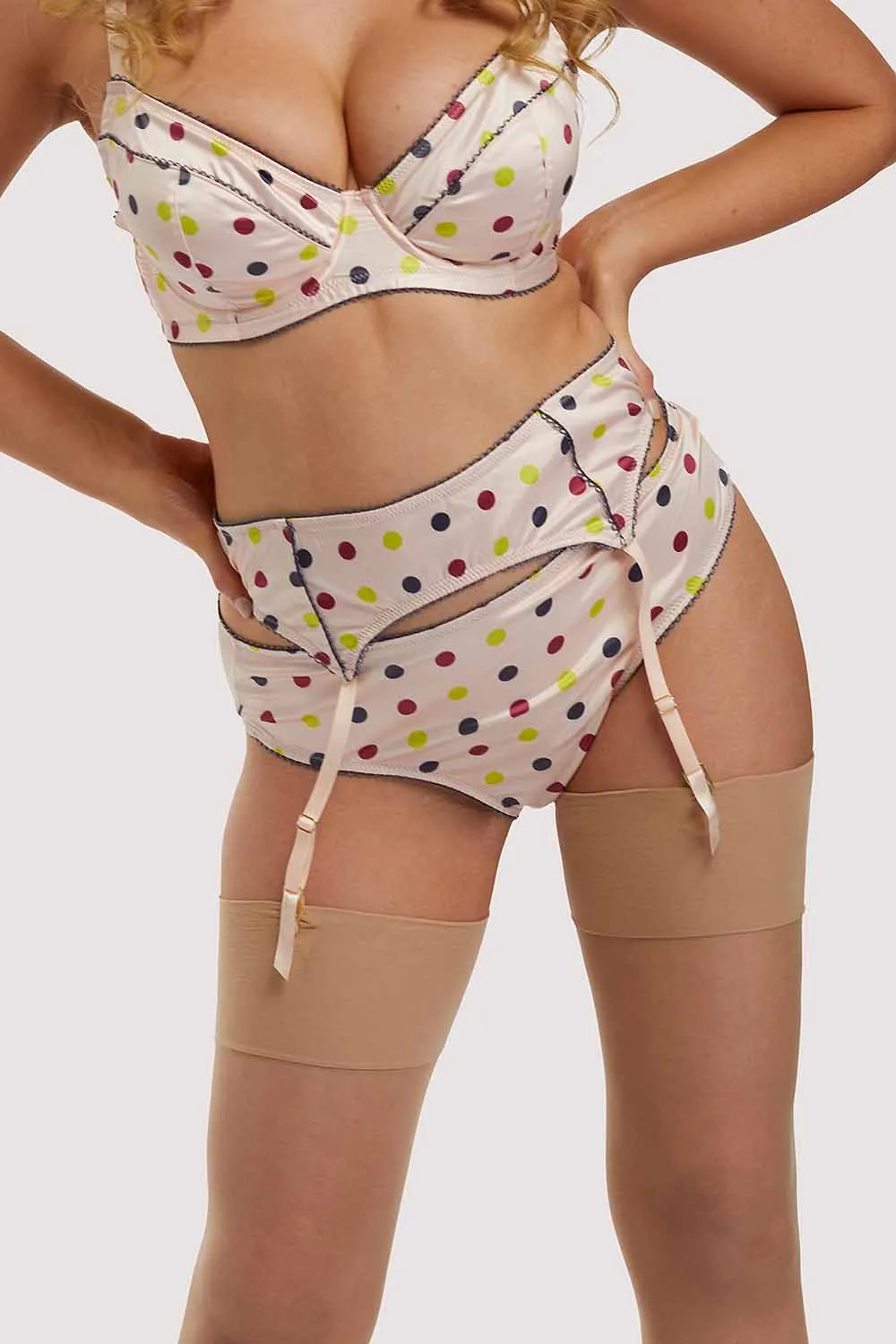 Rowswell x PP polka Dot Peach Suspender