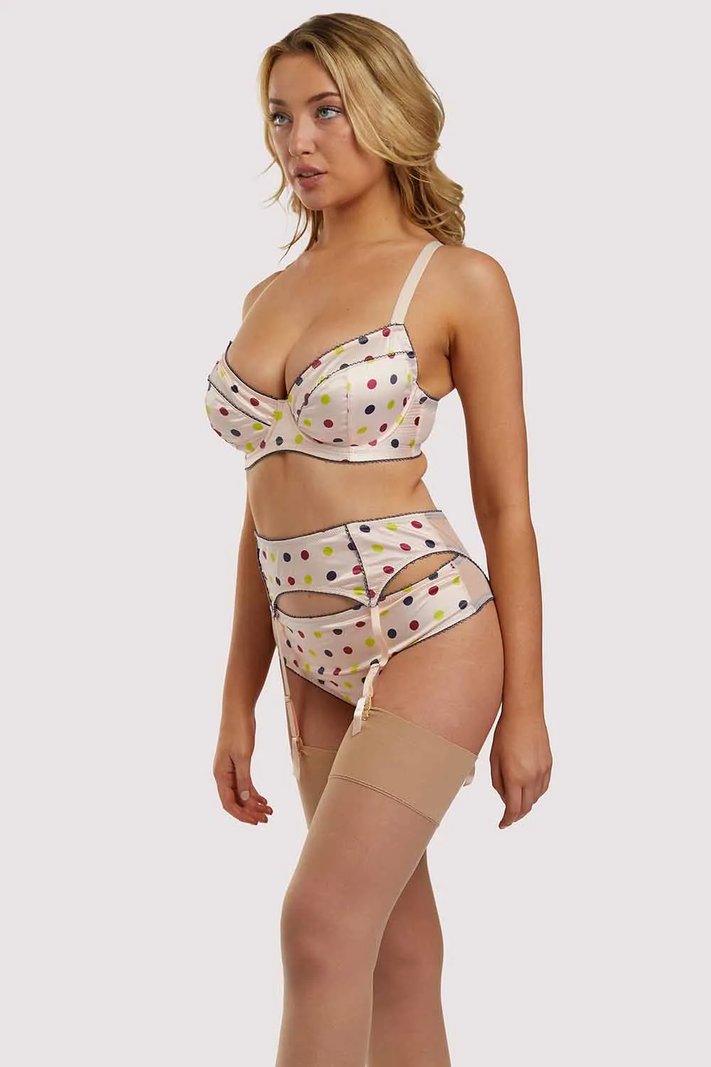 Rowswell x PP polka Dot Peach Suspender
