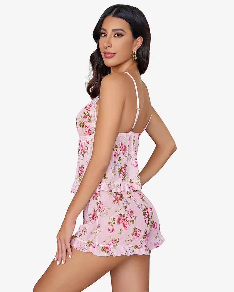 Ruffled Mesh Cami Lingerie