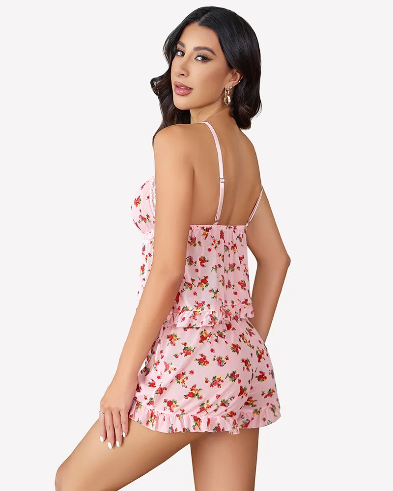 Ruffled Mesh Cami Lingerie