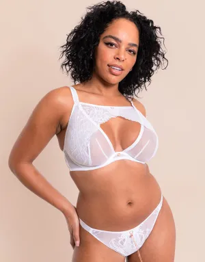 Scantilly Unveiled Deep Plunge Bra White
