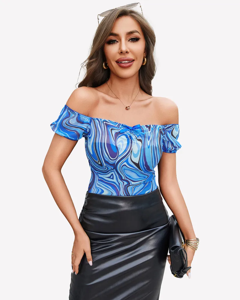 Short Sleeve Sheer Mesh Tops