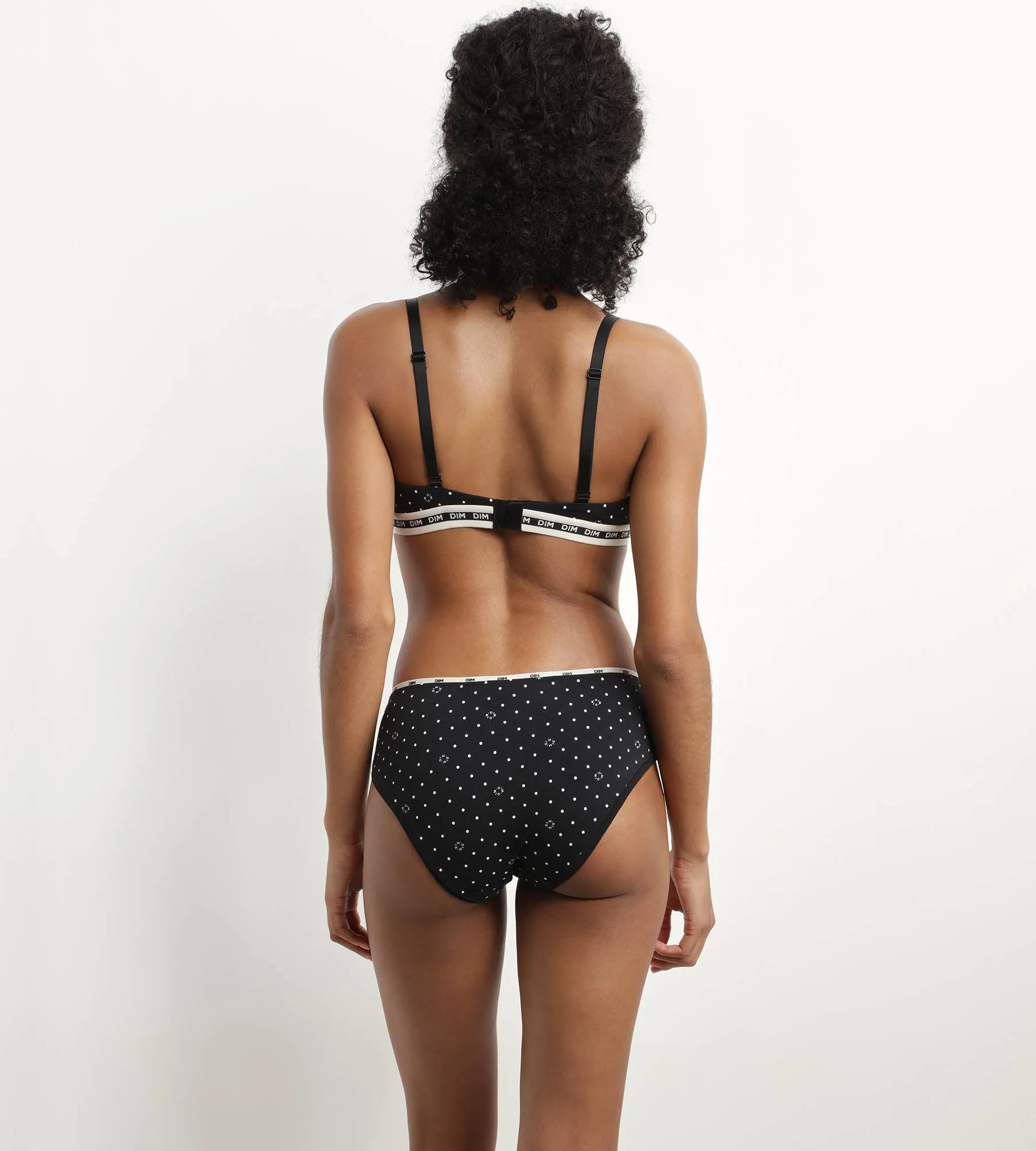 Slip femme en coton modal Noir à motif logo Dim Icons Essentiel