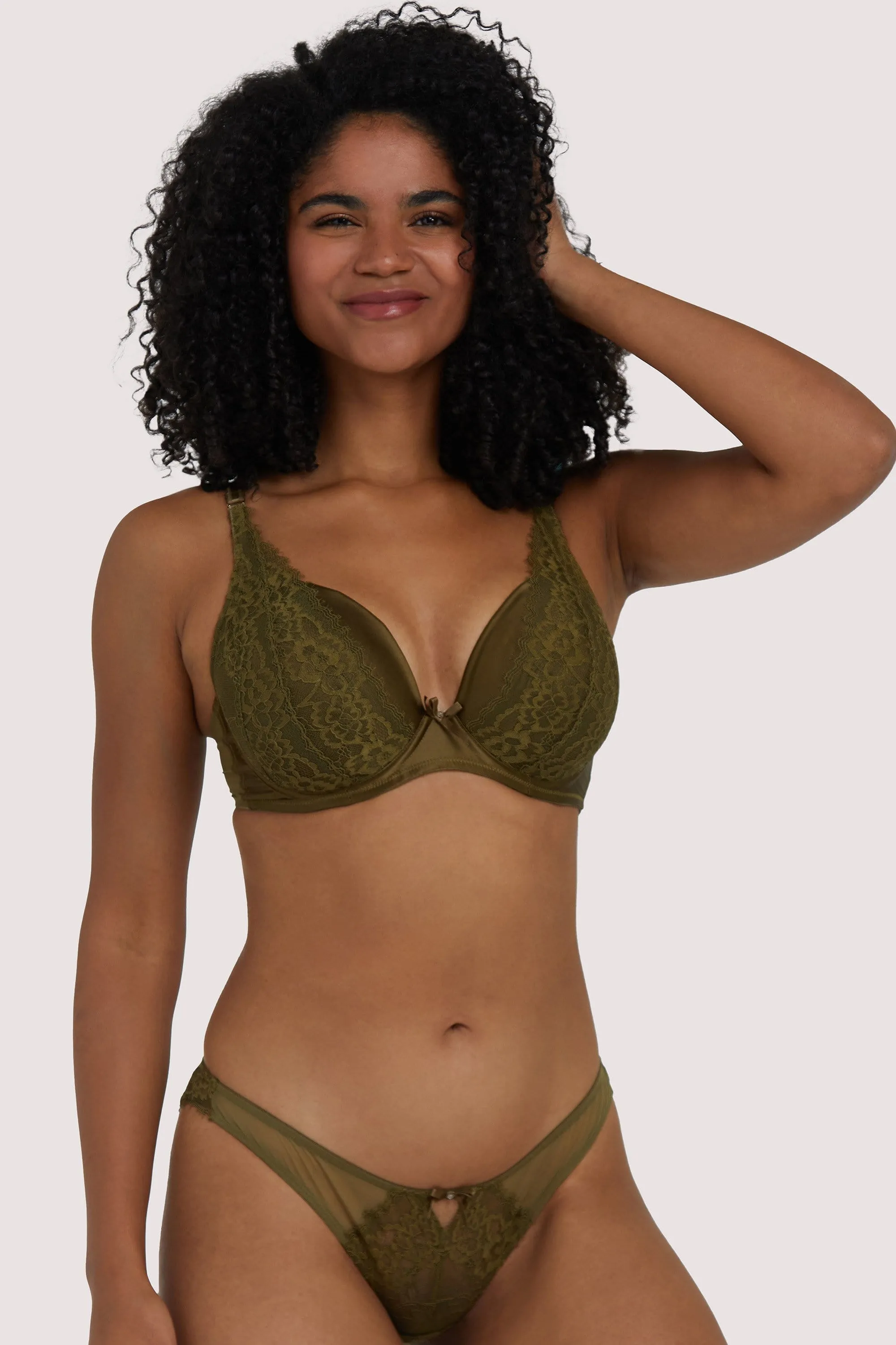 Sophia Olive Plunge Push Up Bra