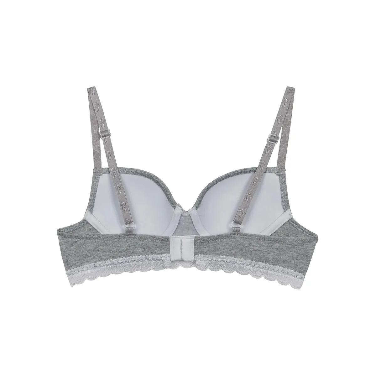 Soutien-gorge fille à coques moulées en coton stretch Gris Dim Trendy