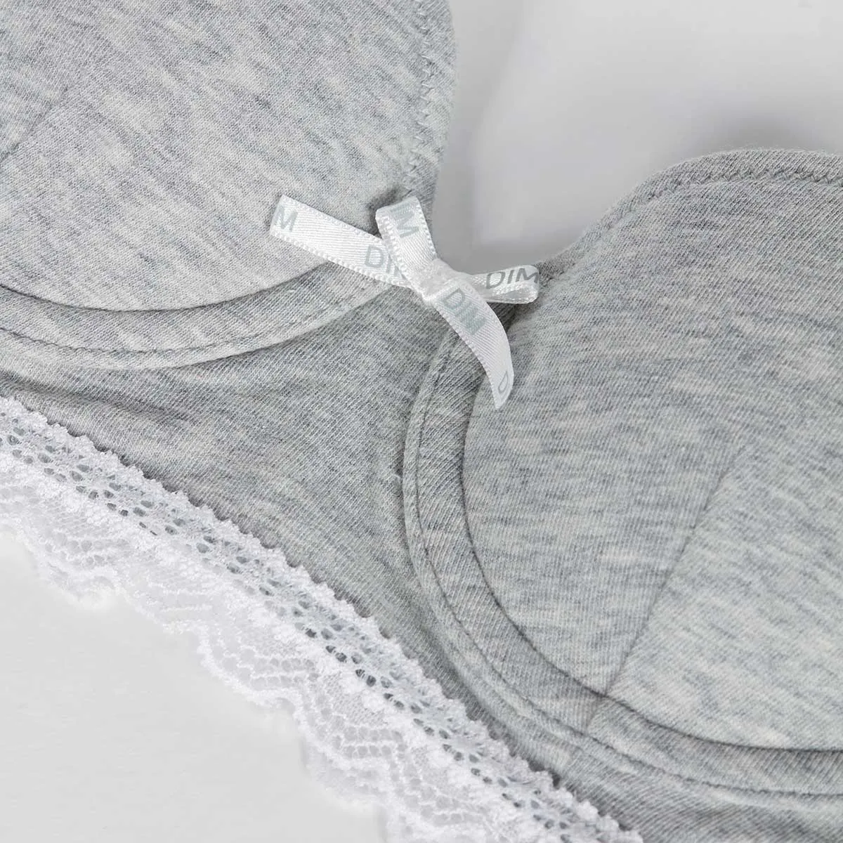 Soutien-gorge fille à coques moulées en coton stretch Gris Dim Trendy