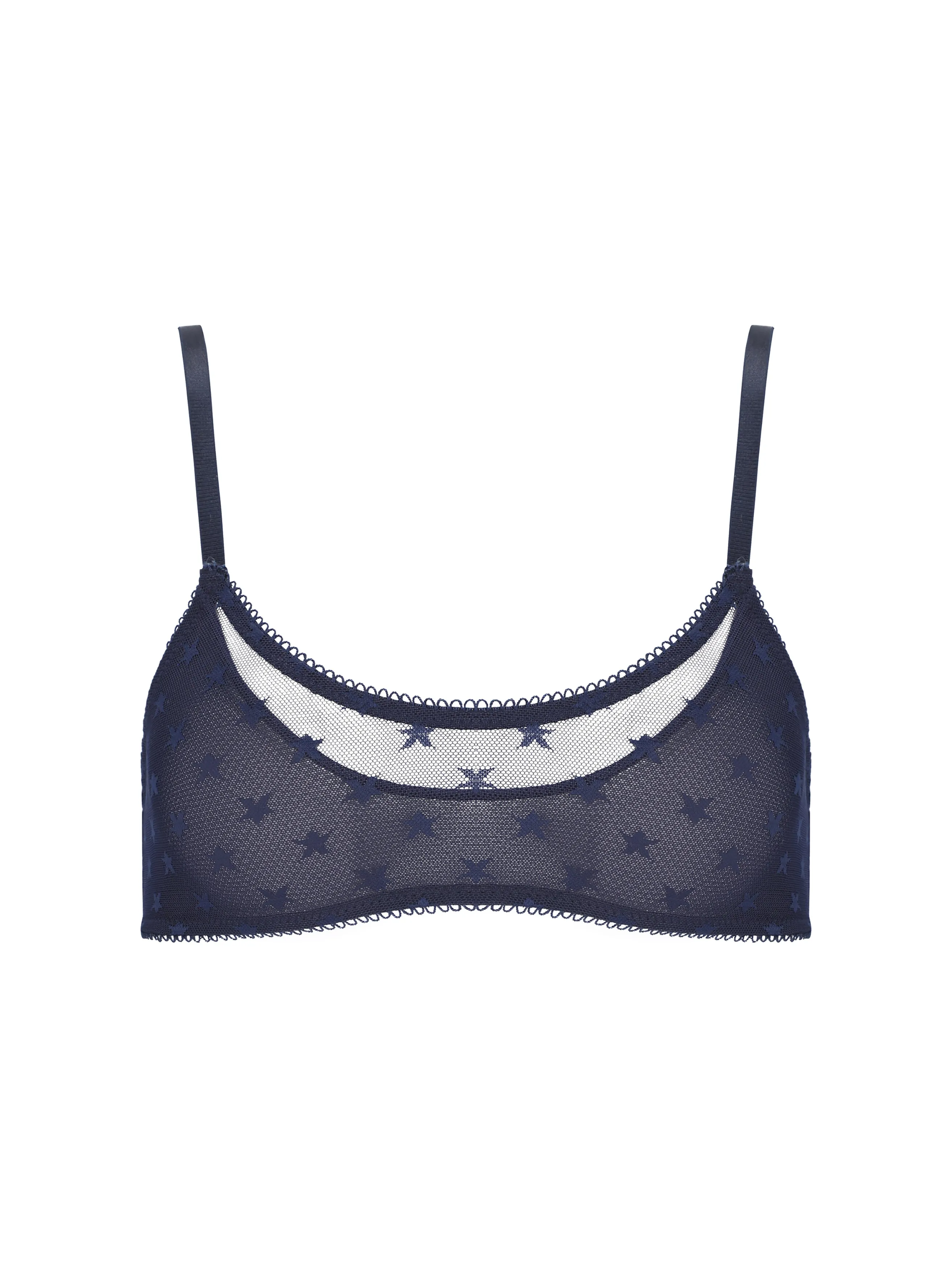 Star Lace Bralette- Navy