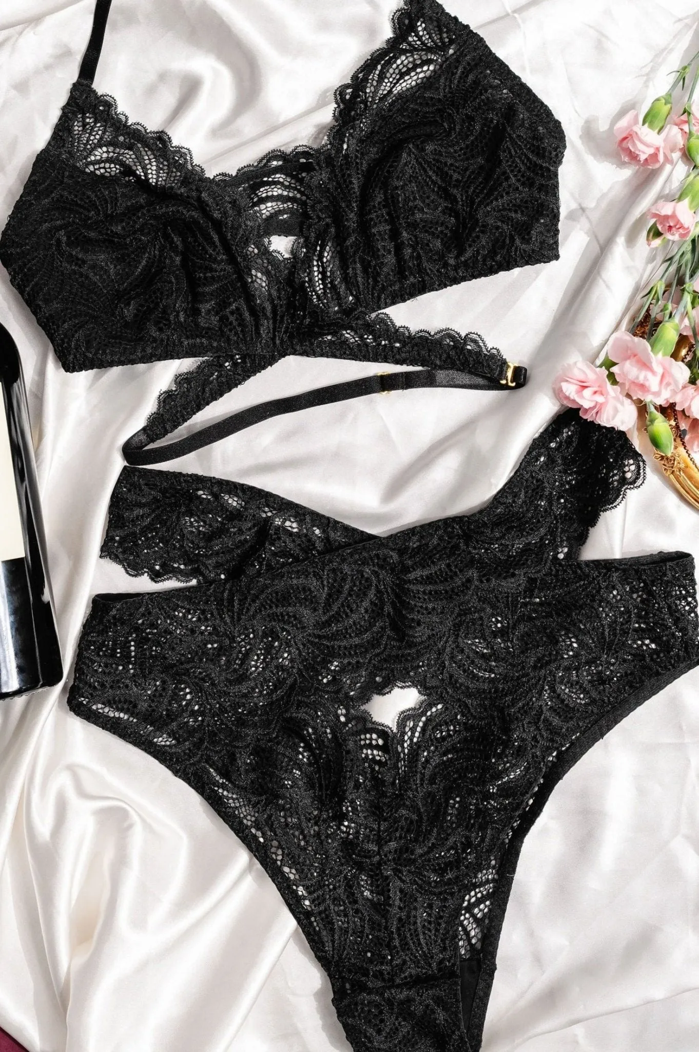 Strappy Wrap High Waist Panty - Black