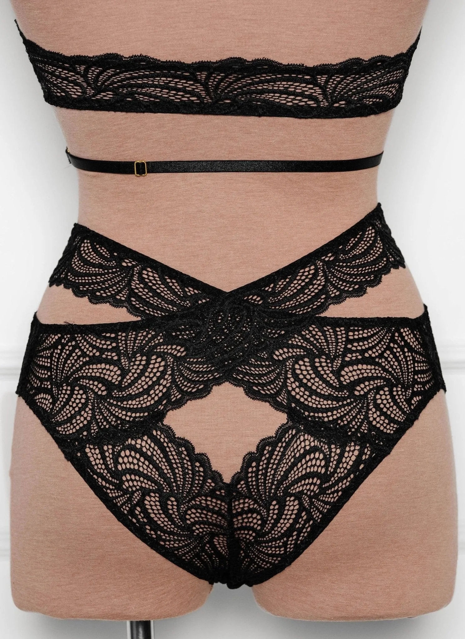 Strappy Wrap High Waist Panty - Black