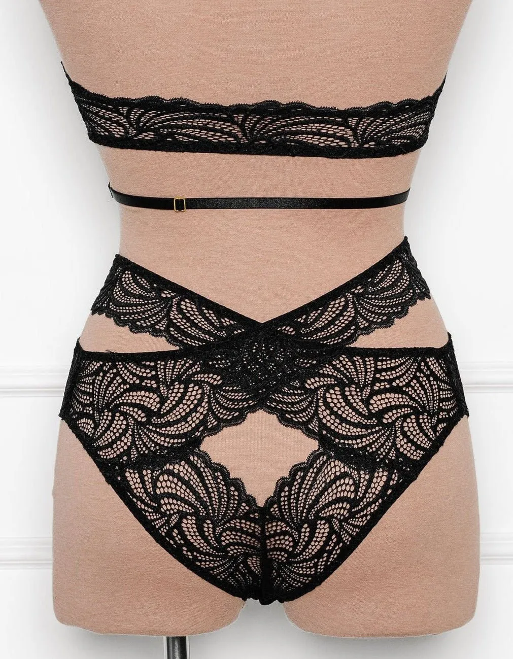 Strappy Wrap High Waist Panty - Black